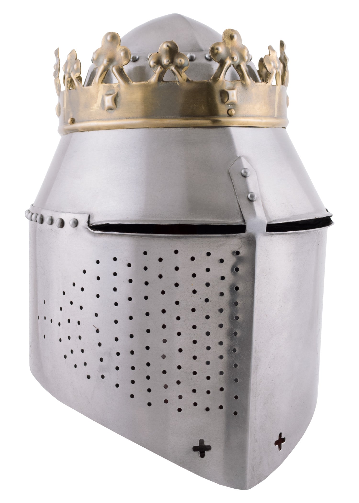 Imagen única de: Casco Grande De Olla Real Con Corona, Acero De 1,6 Mm