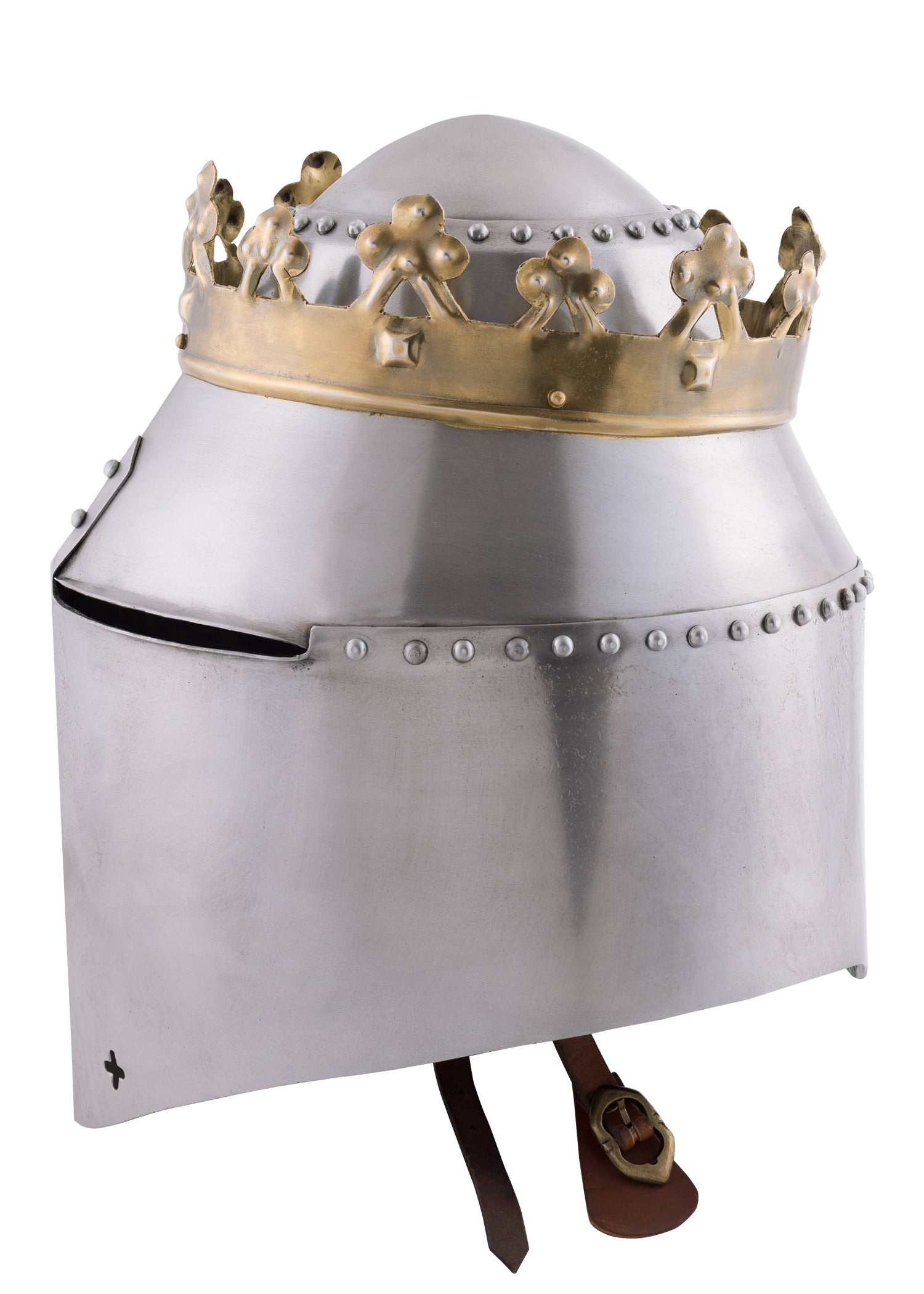 Imagen única de: Casco Grande De Olla Real Con Corona, Acero De 1,6 Mm
