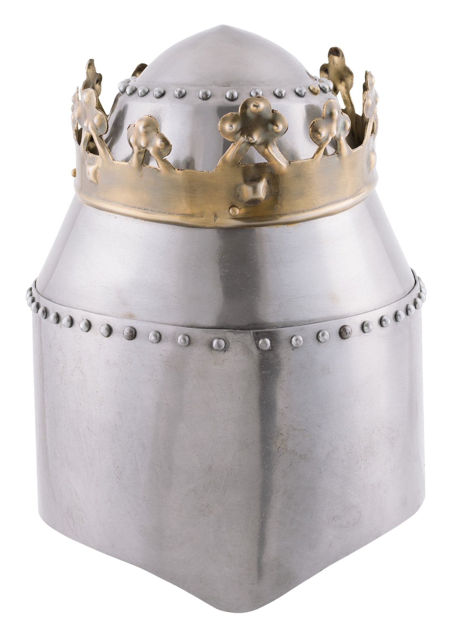 Imagen única de: Casco Grande De Olla Real Con Corona, Acero De 1,6 Mm