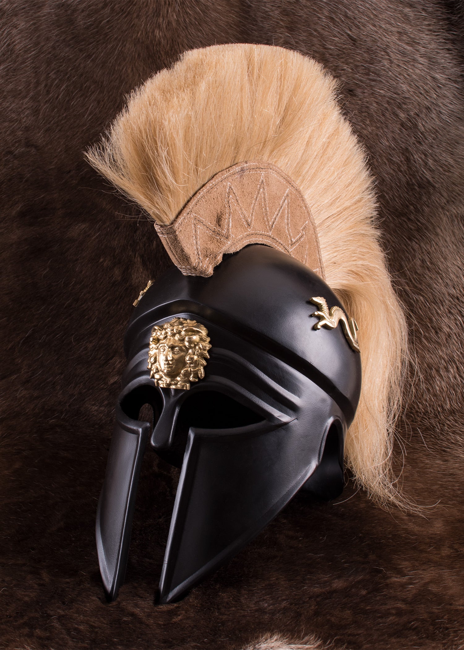 Imagen única de: Casco Italo-corintio Con Escudo, Negro, Decorado