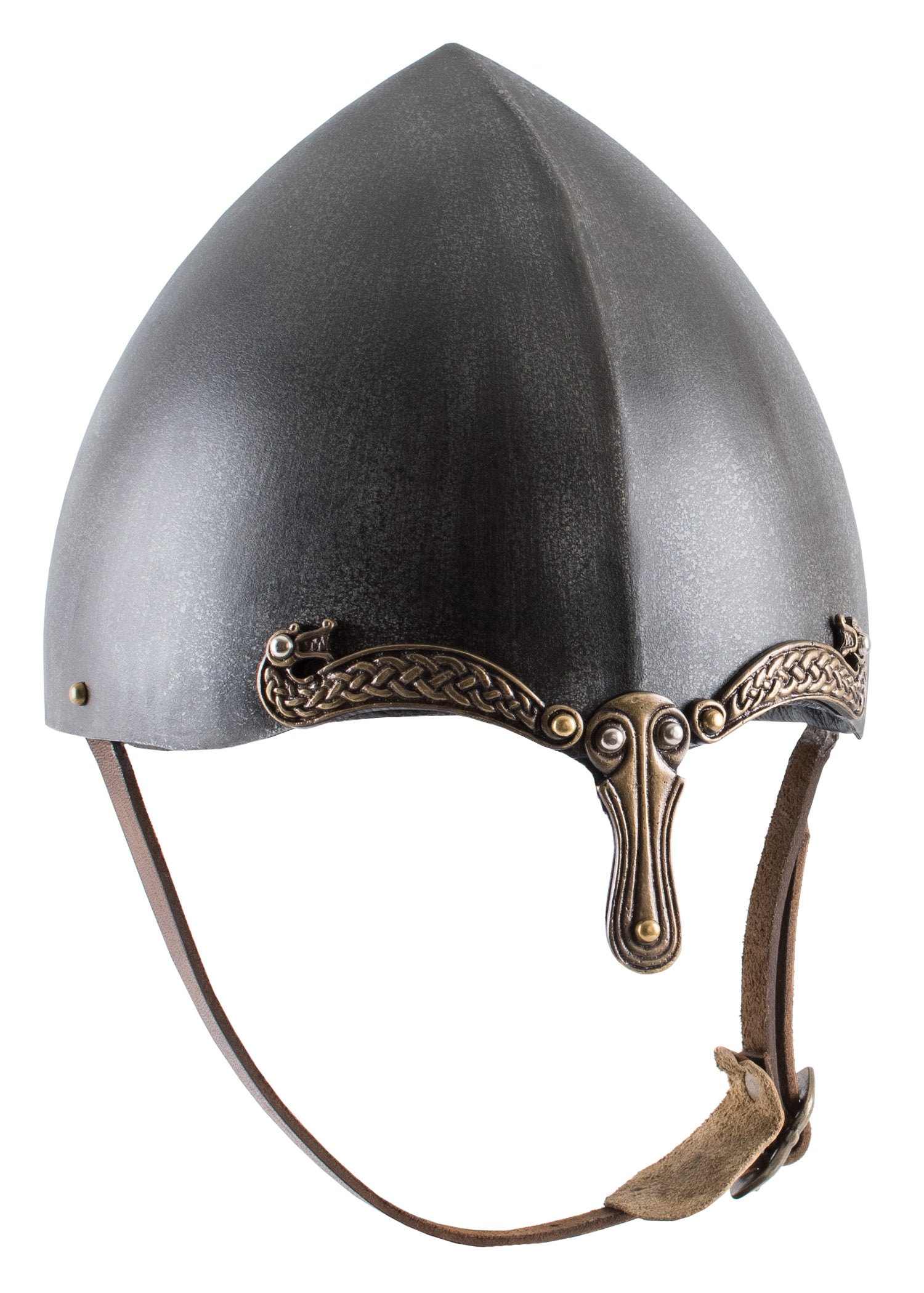 Imagen única de: Casco Nasal Con Motivos Celtas, Acero Con Acabado Envejecido.