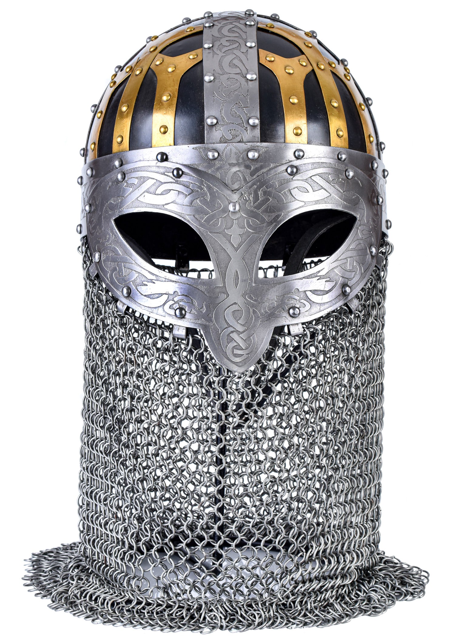 Imagen 1 - Casco Vikingo Con Gafas, Spangenhelm Con Fuente