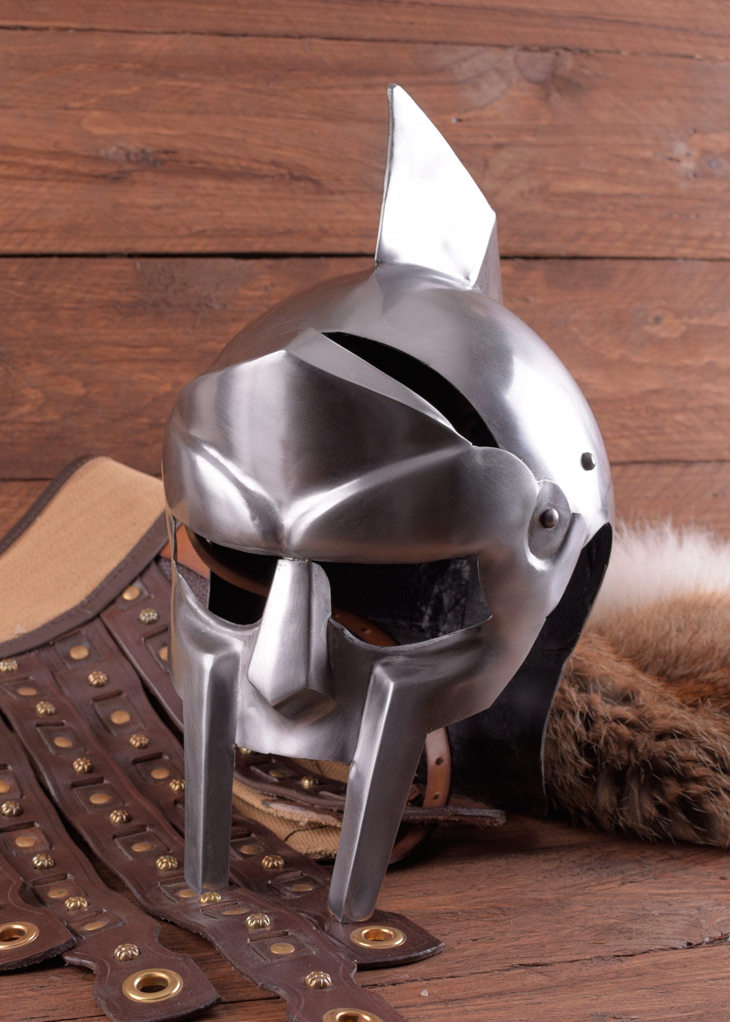 Imagen 3 - Casco De Gladiador Maximus Fabricado En Acero, Sin Espinas.