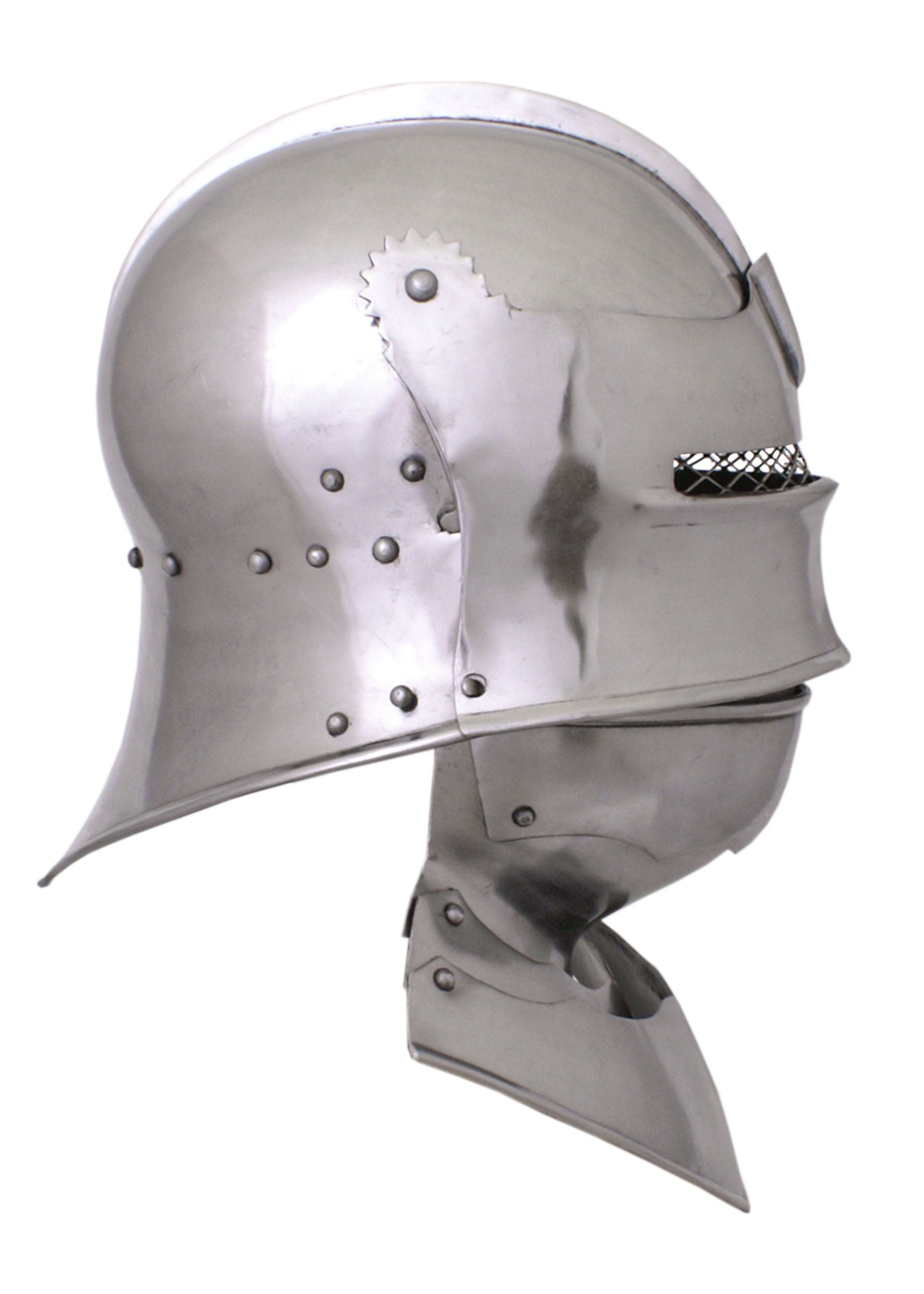 Imagen 1 - Sallet Gótico Con Montura Para Cuello, Talla. M, Acero De 1,6 Mm