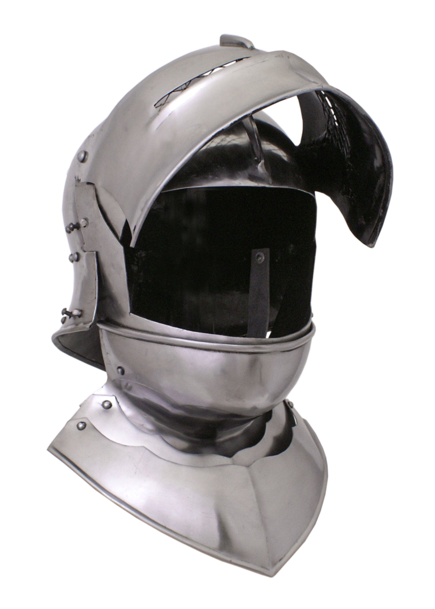 Imagen 3 - Sallet Gótico Con Montura Para Cuello, Talla. M, Acero De 1,6 Mm