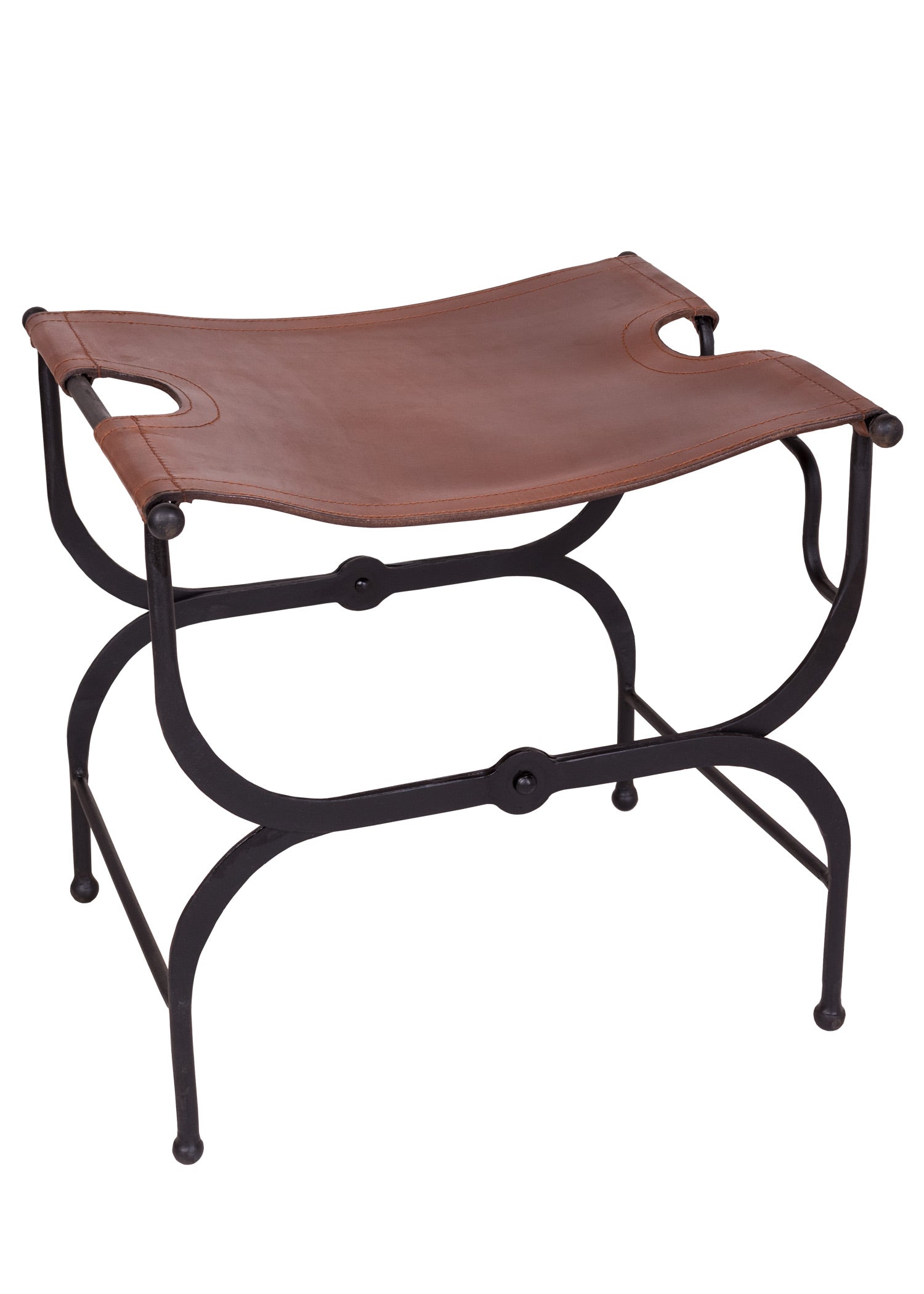 Imagen única de: Taburete Plegable Con Asiento De Cuero.