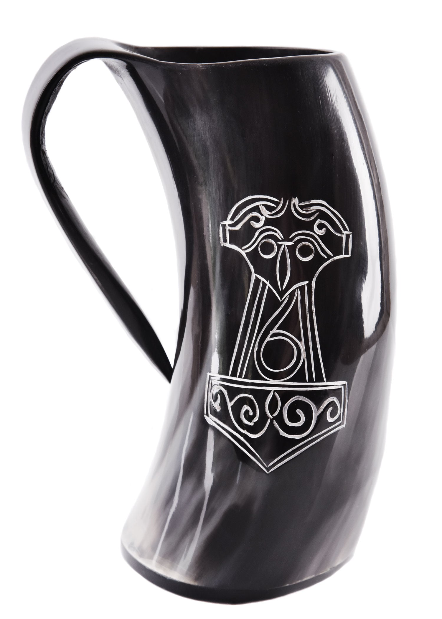 Imagen única de: Jarra De Cerveza Hecha De Cuerno - Mjölnir, El Martillo De Thor