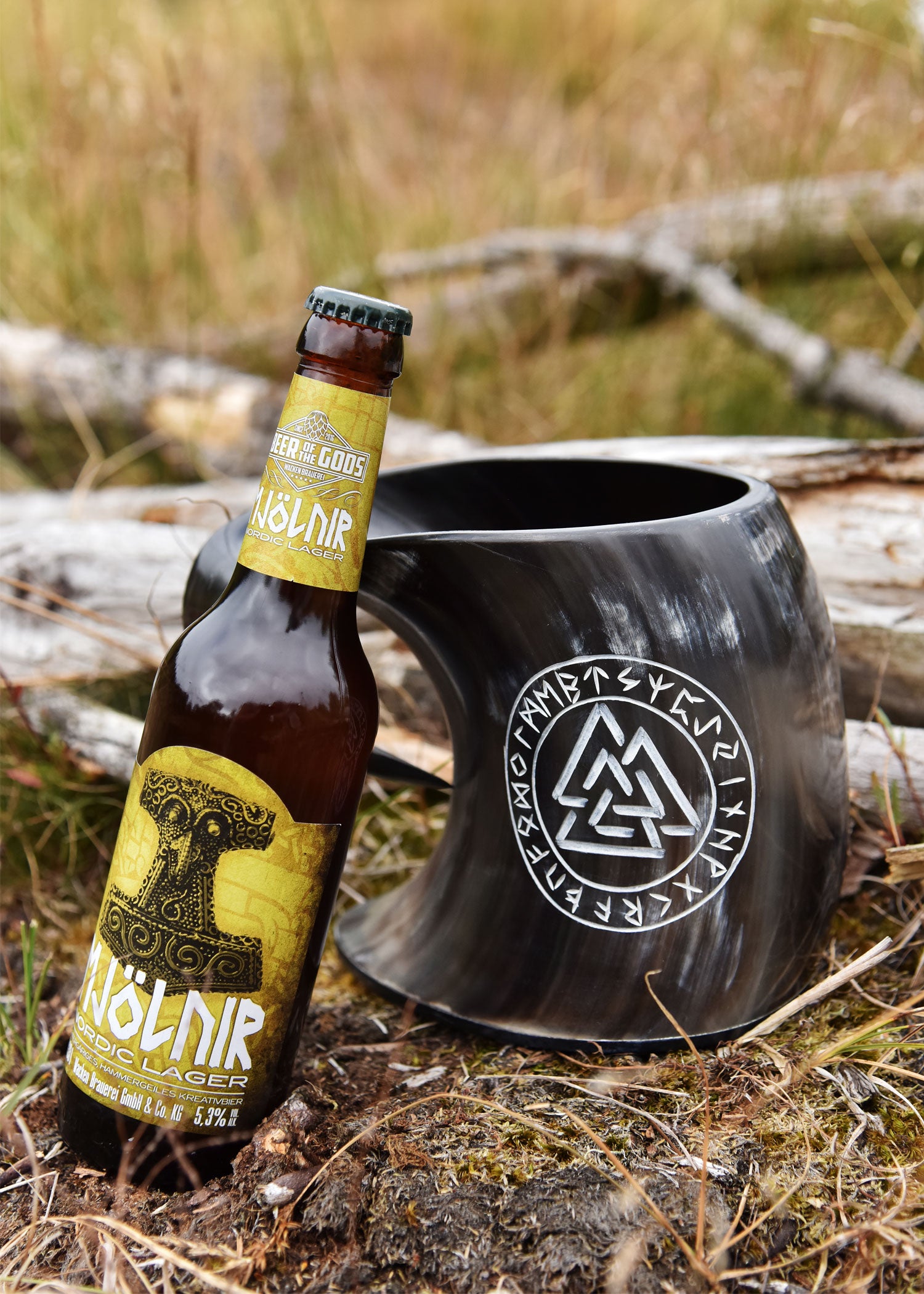 Imagen única de: Jarra De Cerveza De Cuerno - Valknut