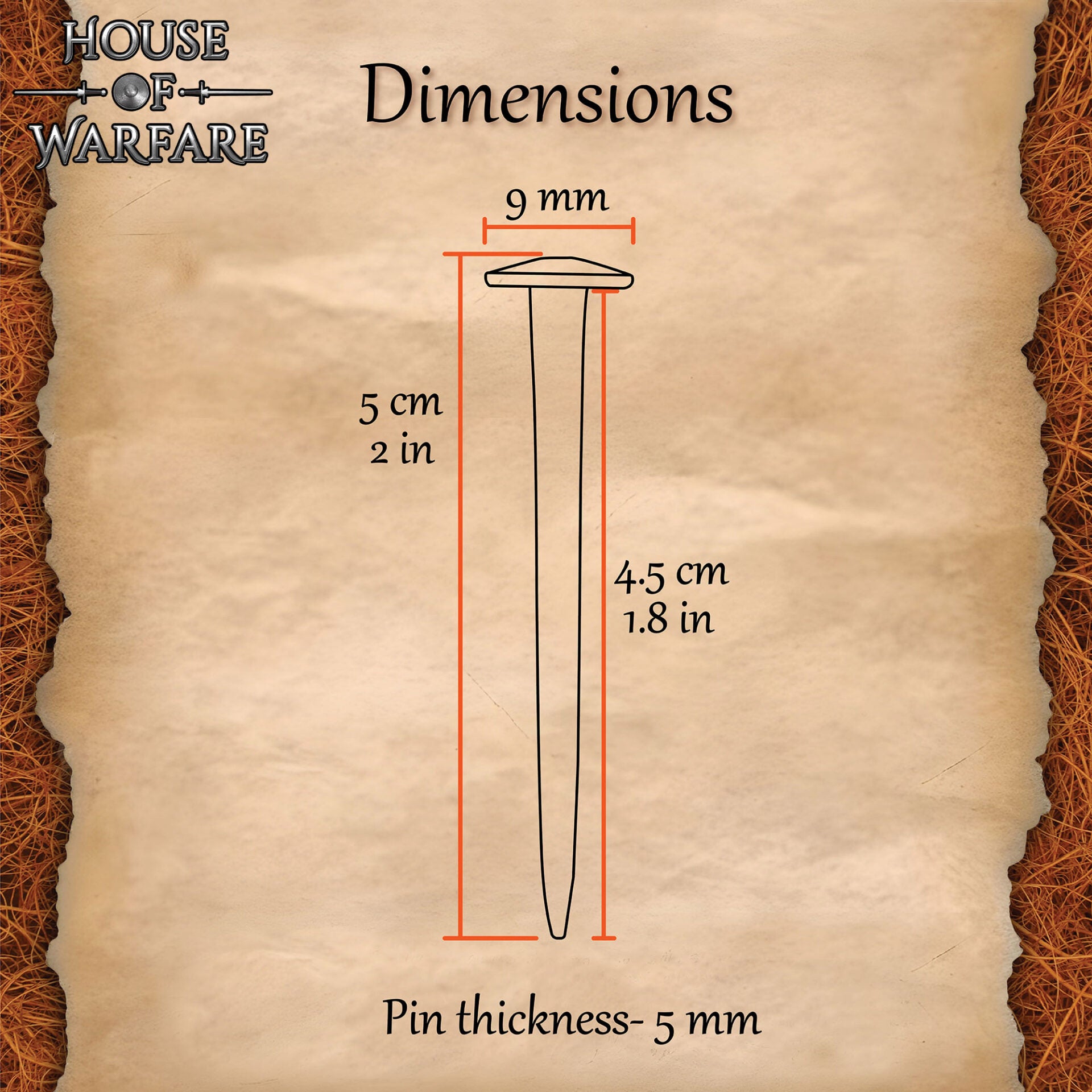 Imagen única de: Clavos Medievales Forjados a Mano para Escudos - Juego de 10 Piezas