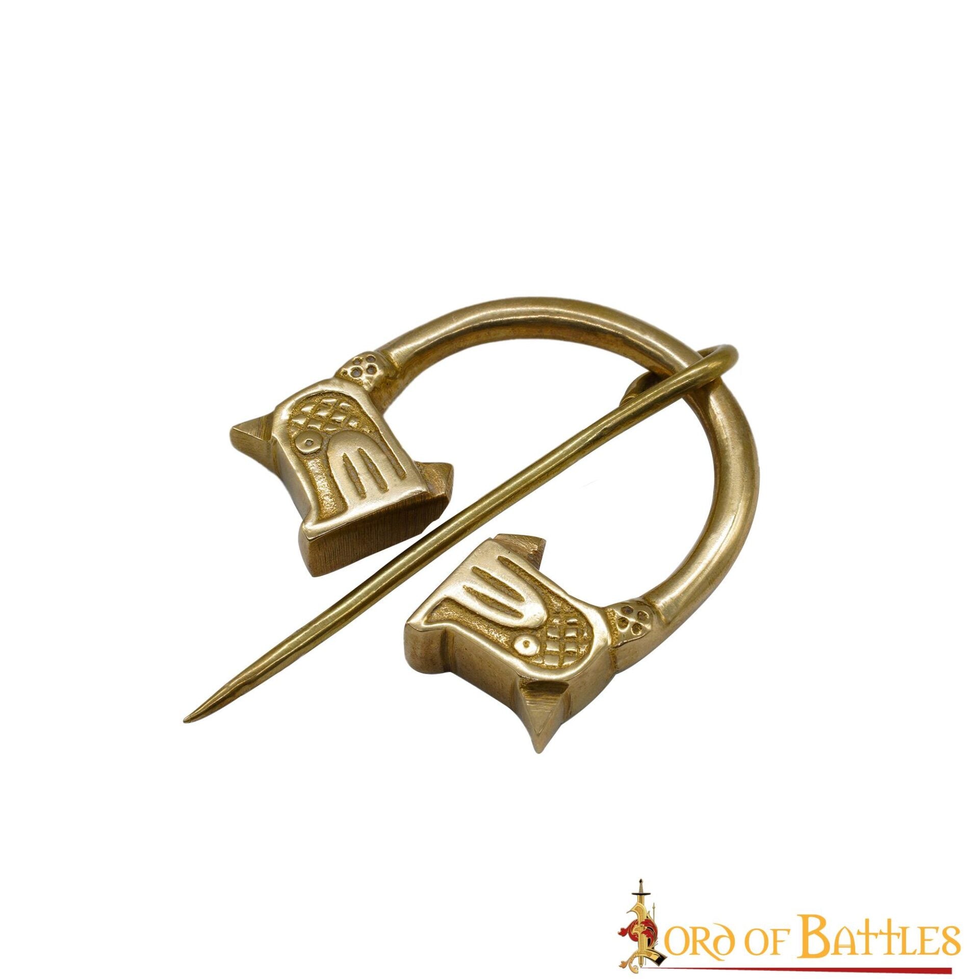 Imagen única de: Broche de Capa con Cabeza de Cuervo Nórdico - Latón