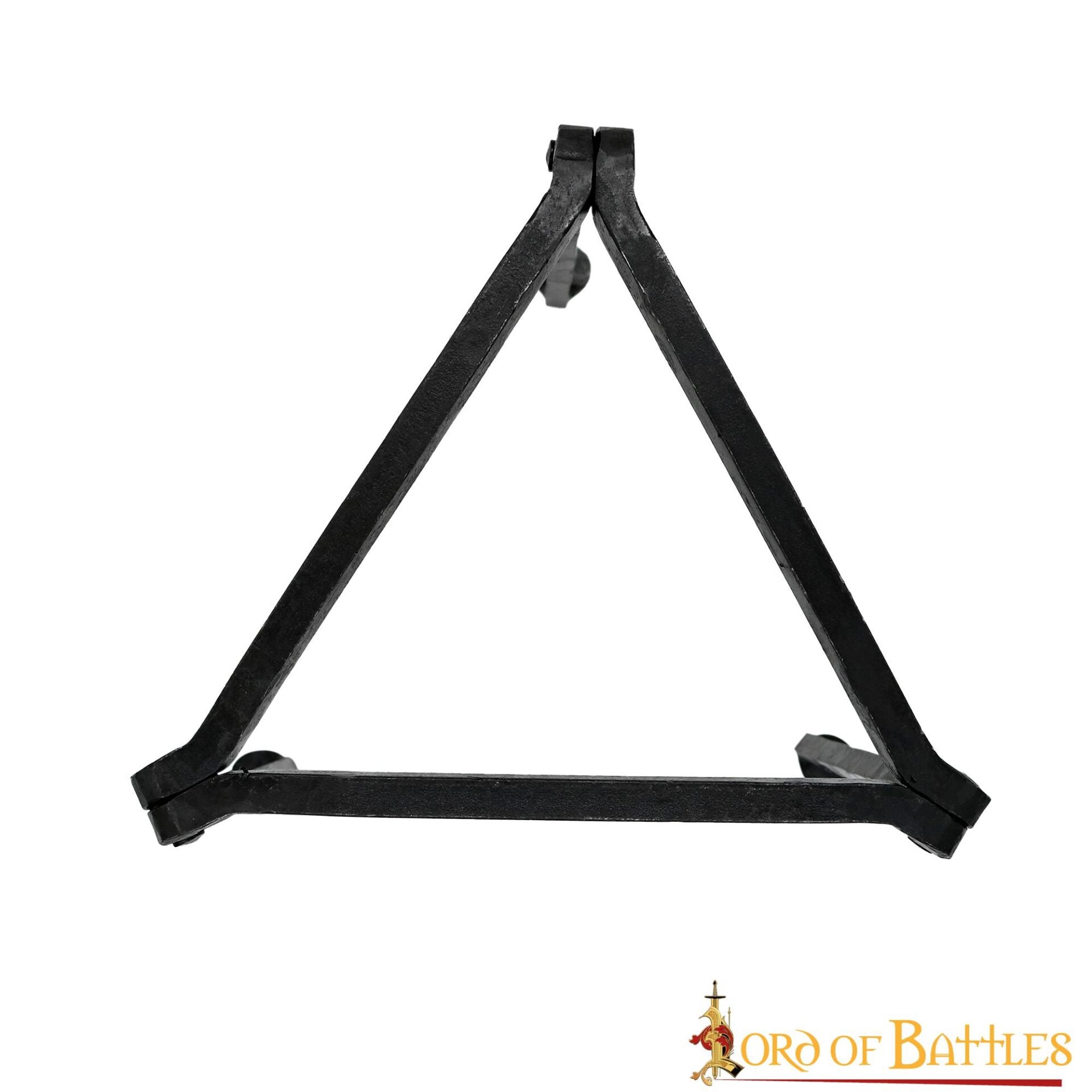 Imagen única de: Trípode de Hierro Forjado a Mano - 9 Pulgadas Acabado Negro - Soporte Medieval para Olla de Campamento