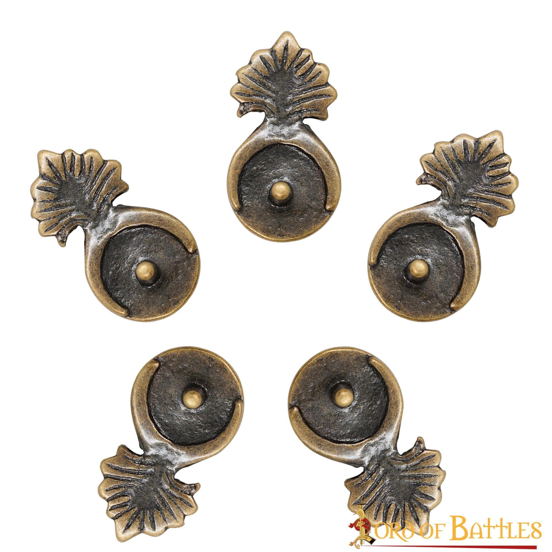 Conchos de Latón Antiguo para Cinturón - Adornos para Cinturón (juego de 5) - Imagen 8