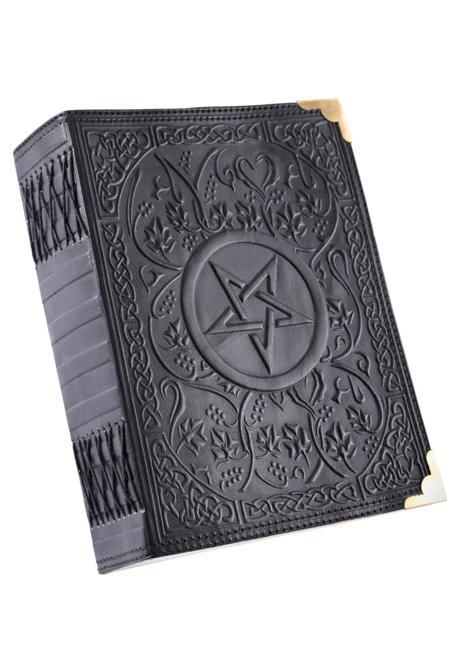 Imagen única de: Libro De Cuero Negro Con Pentagrama, Aprox. 18 X 23 Cm.