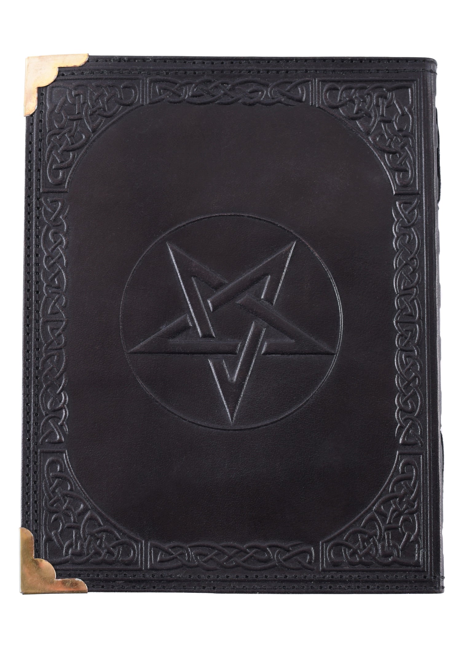 Imagen única de: Libro De Cuero Negro Con Pentagrama, Aprox. 18 X 23 Cm.