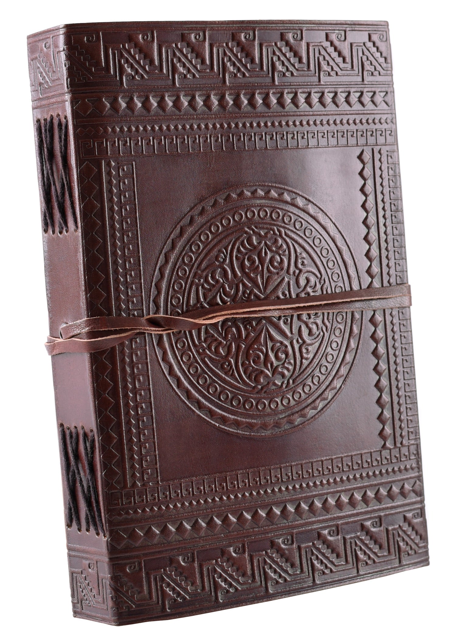 Imagen única de: Cuaderno De Cuero Con Motivo Medieval, Aprox. 14 X 21 Cm.