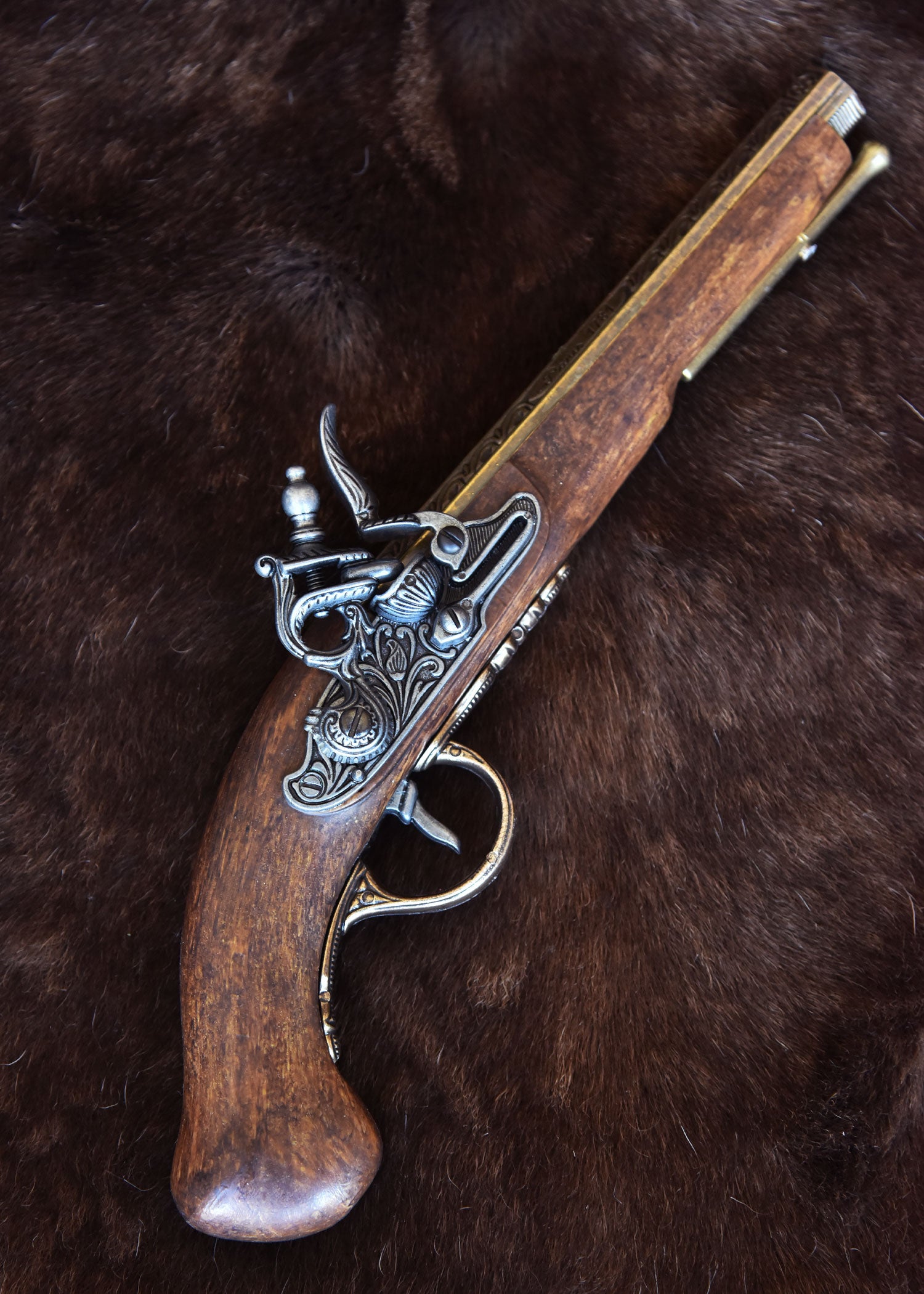 Imagen única de: Pistola De Chispa Francesa, Siglo Xviii, Latón, Réplica