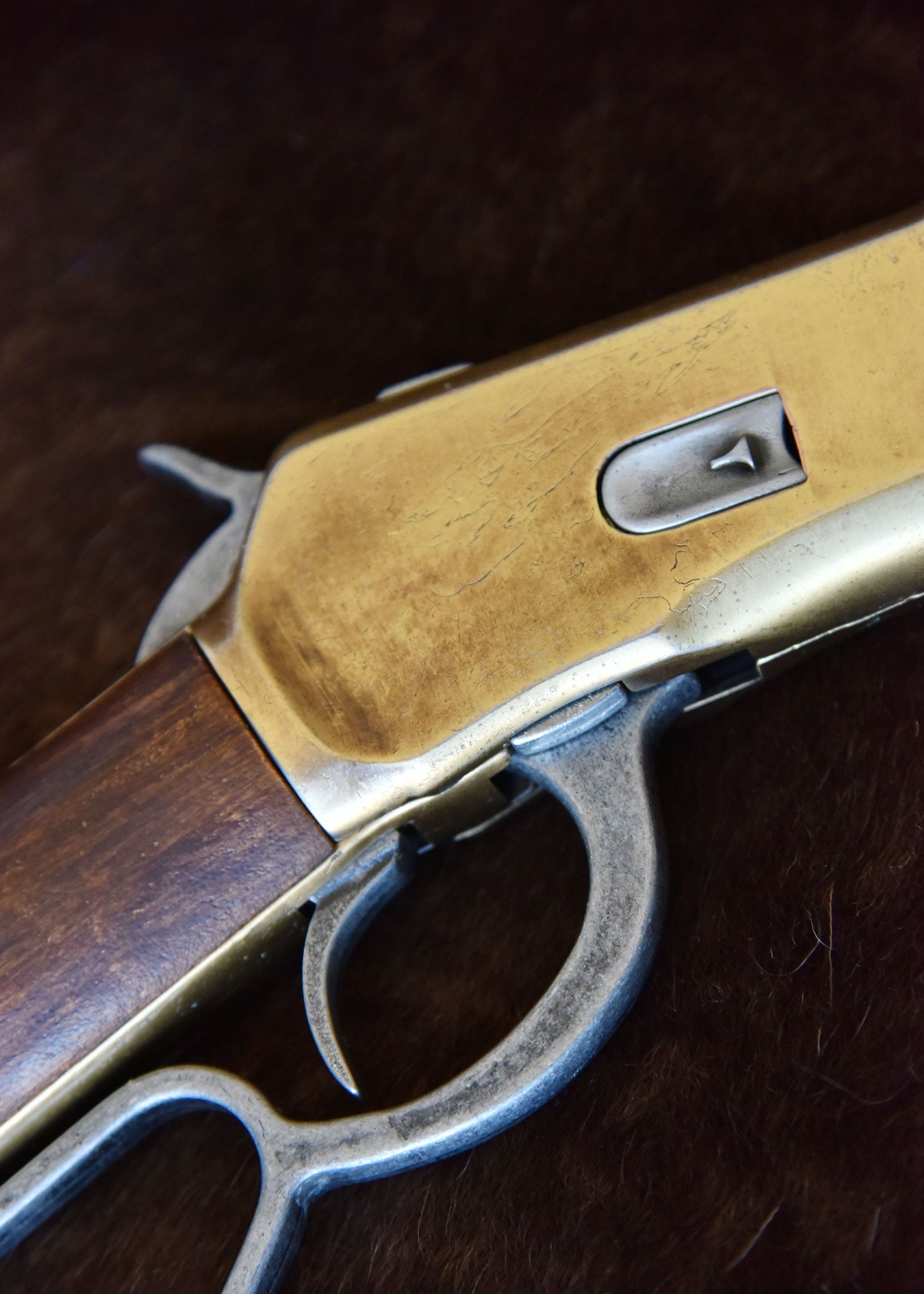 Imagen única de: Rifle Winchester Mare's Leg, 55 Cm, Herrajes De Latón, Réplica