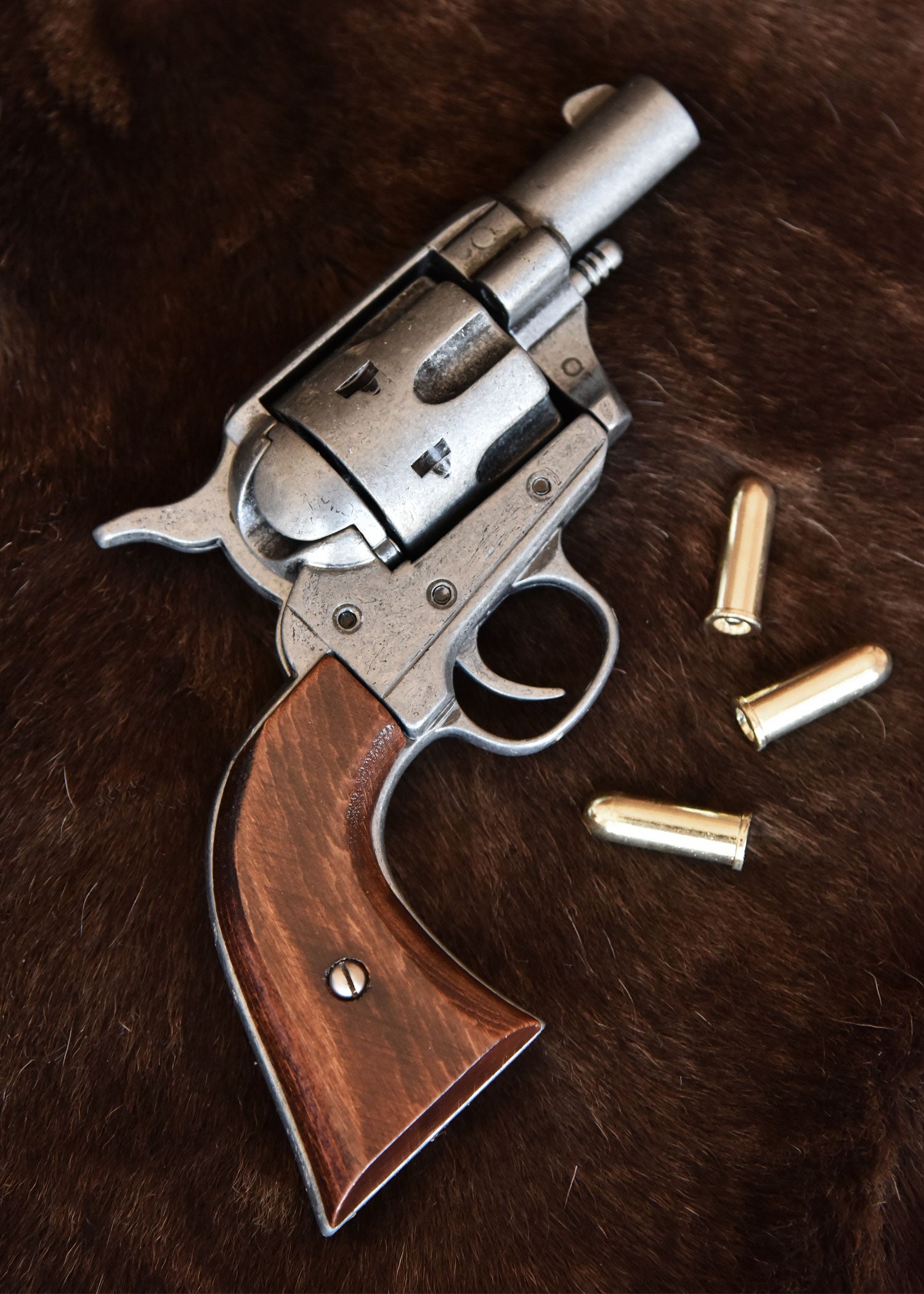 Imagen única de: Revólver De Bolsillo Colt .45, Usa 1873, Mango De Madera Marrón, Réplica