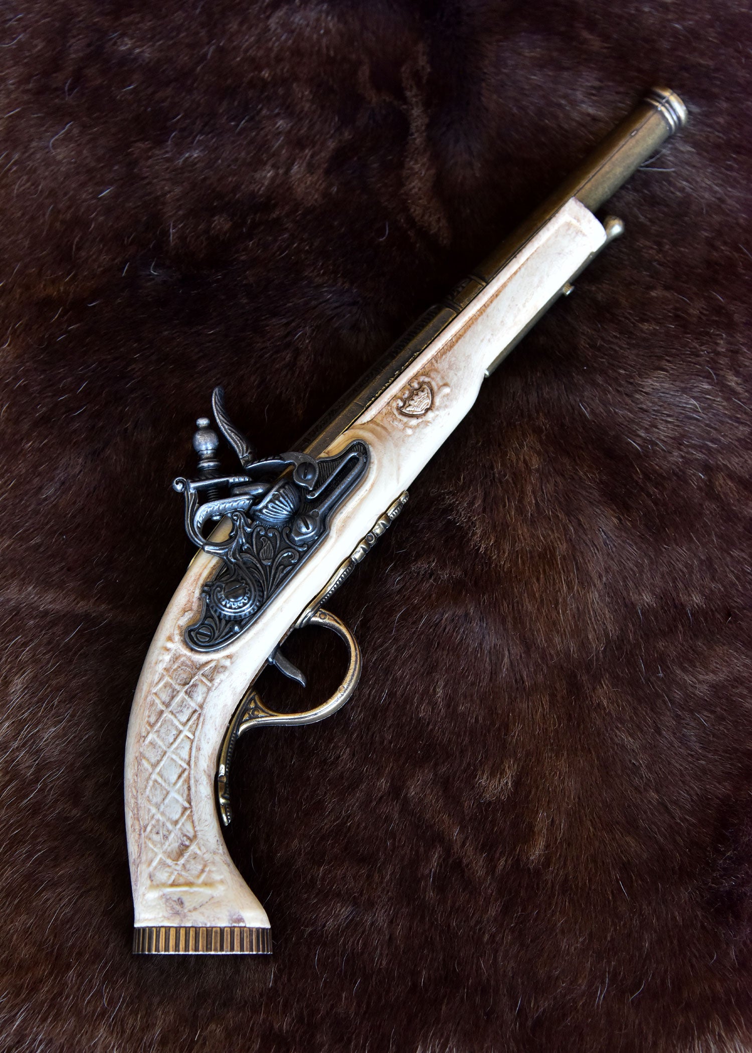 Imagen única de: Réplica De Pistola De Chispa Inglesa Hadley 1760 Color Marfil