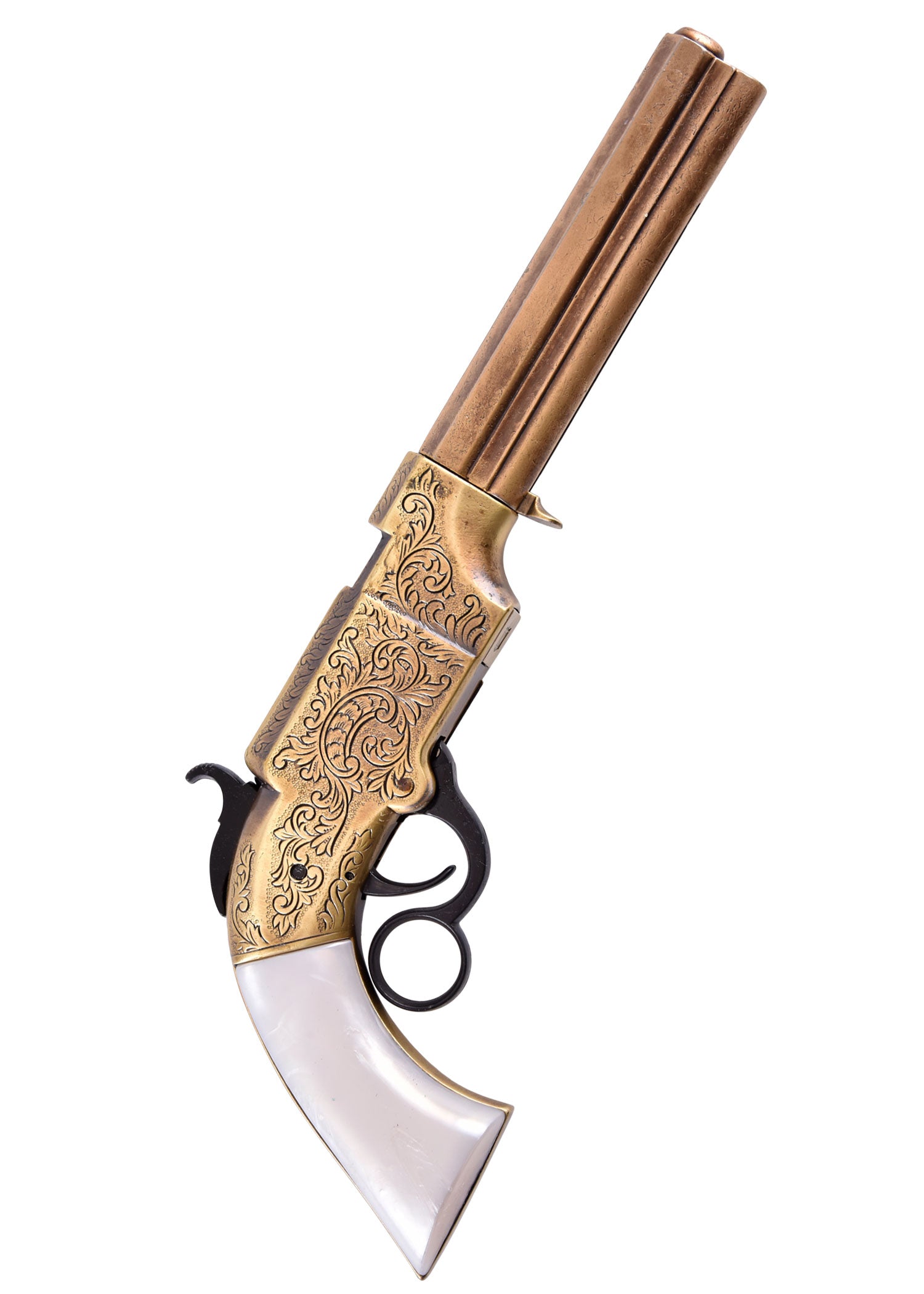 Imagen única de: Pistola Volcánica De 1854, Latón Y Imitación Nácar, Réplica.