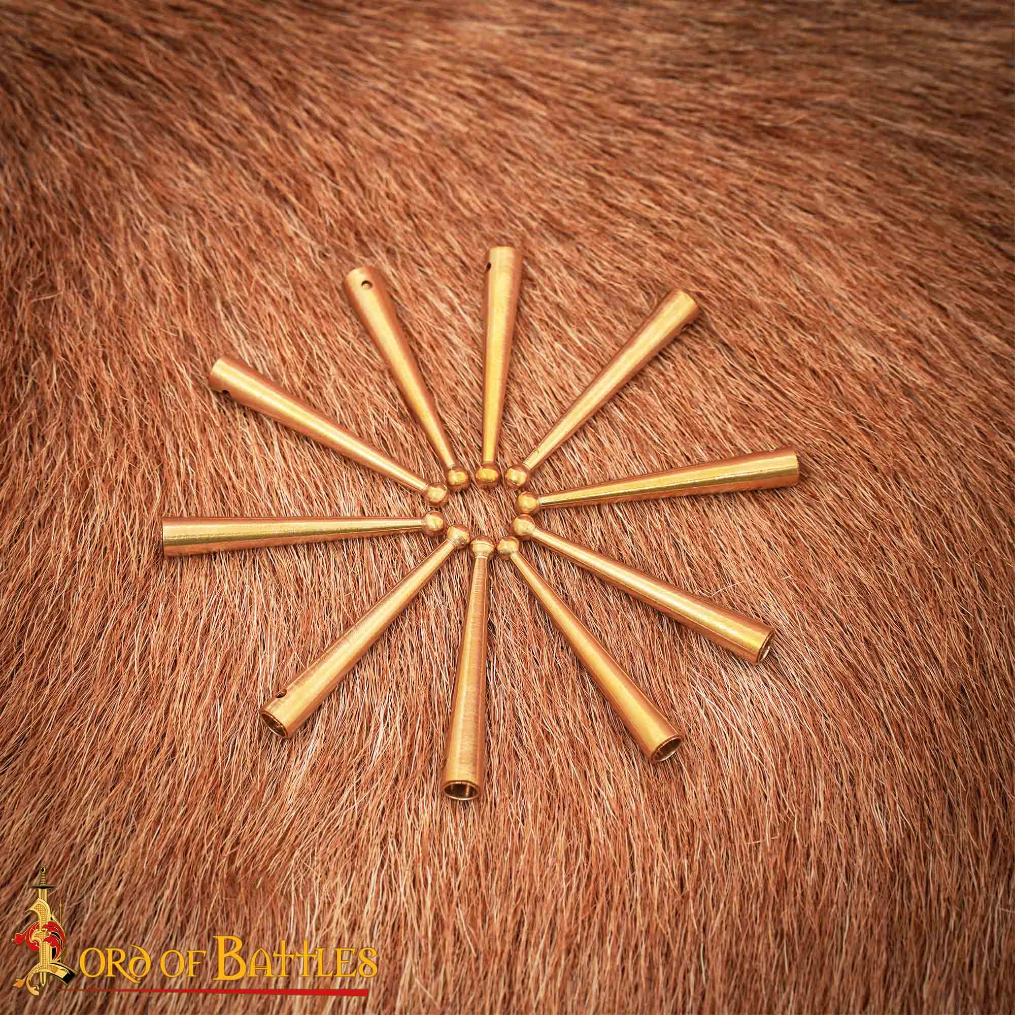 Imagen única de: Agujas Medievales de Latón Macizo con Puntas Redondeadas, Juego de 10, 3,8 Cm