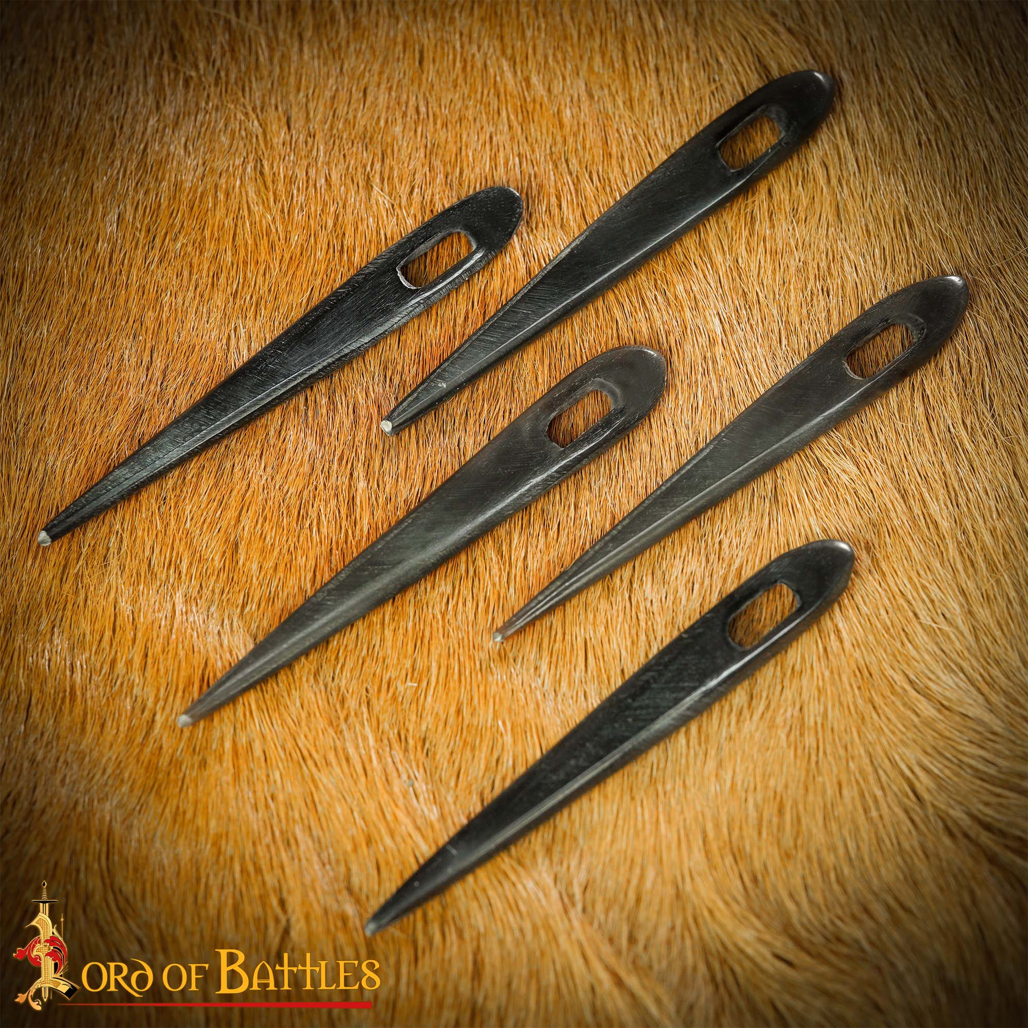 Imagen única de: Vikingo Nalbinding Cuerno Agujas Juego de 5 Genuino Cuerno Accesorio