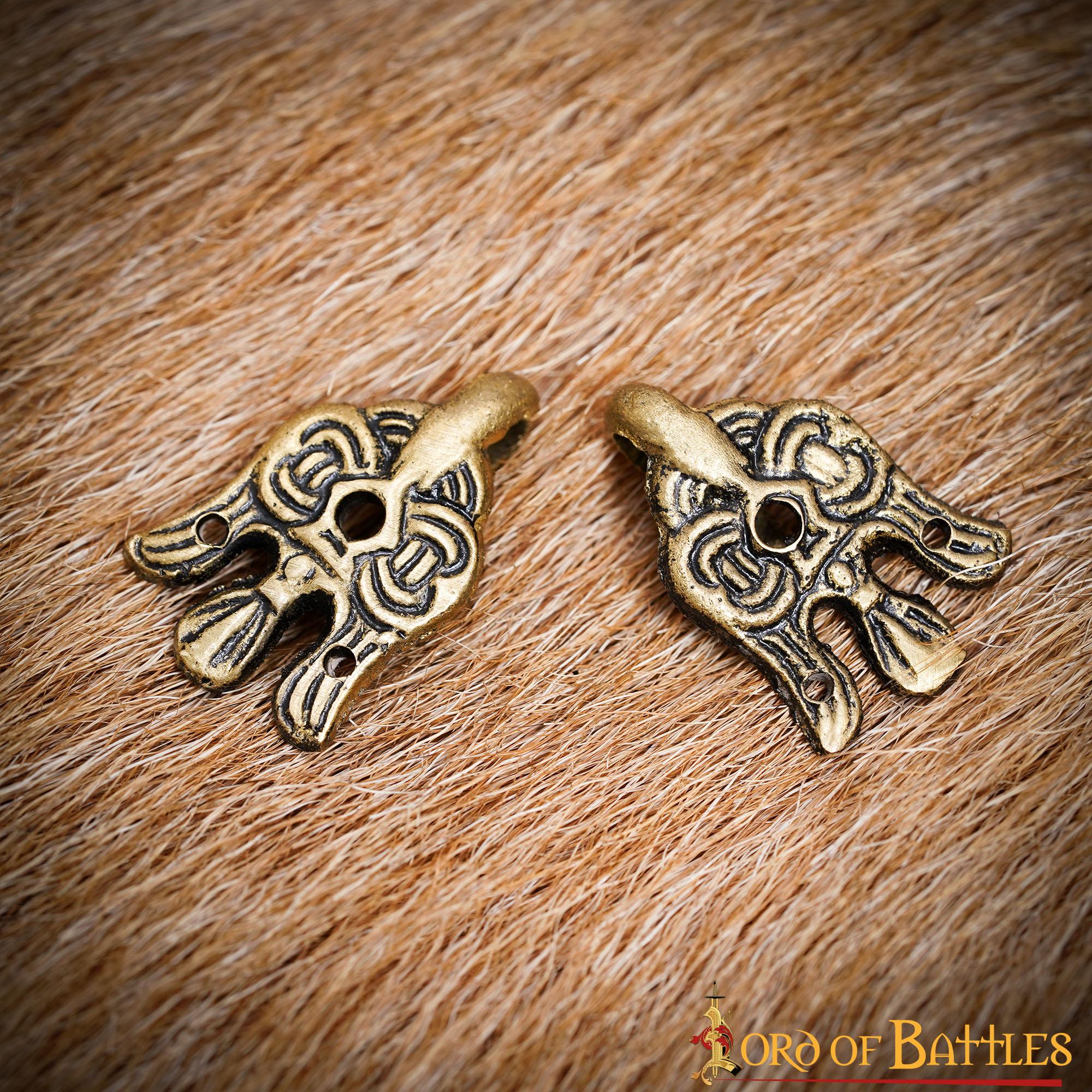 Imagen única de: Gancho de Cuervo de Latón Vikingo del Siglo X - 3 Cm - para Envolturas de Piernas y Winingas
