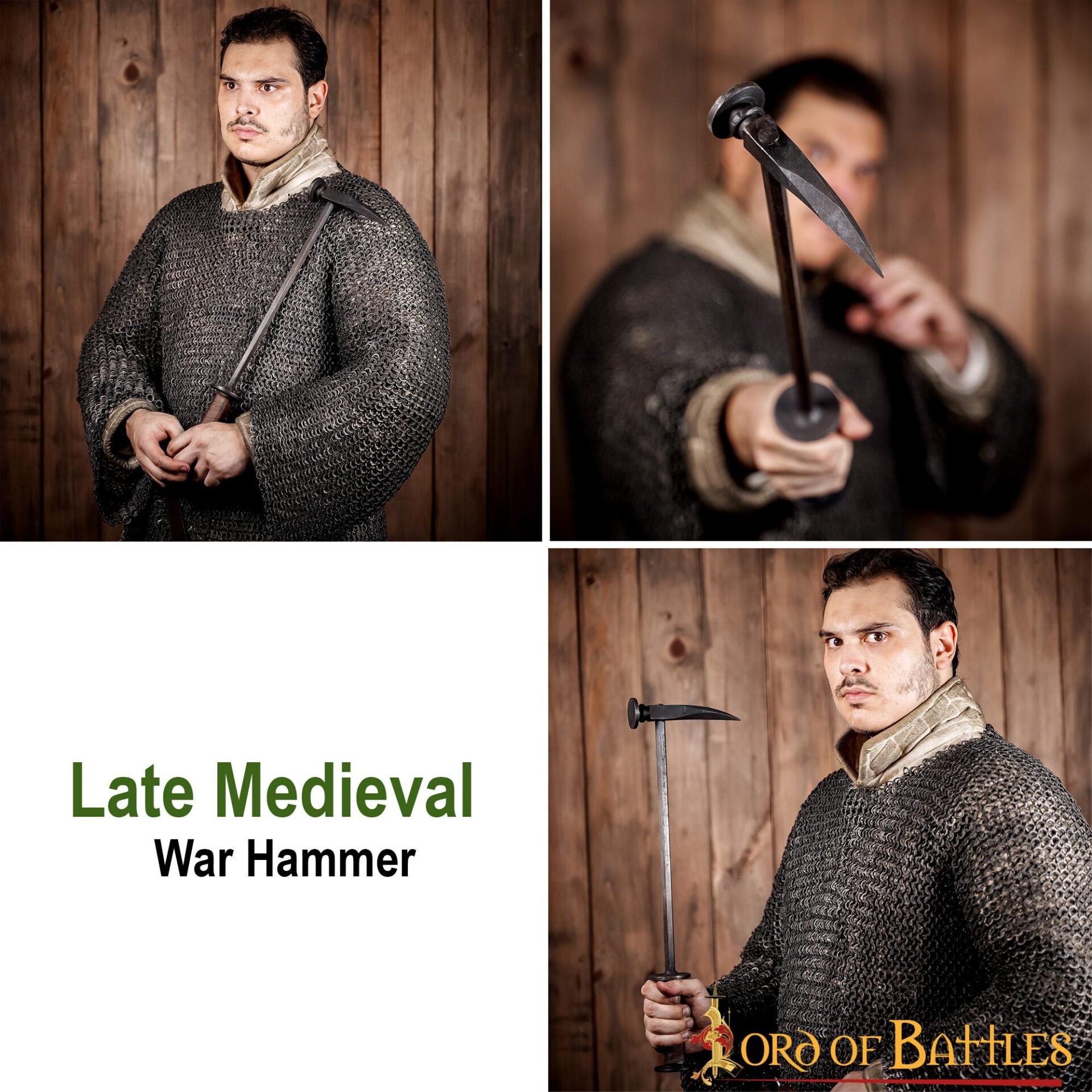 Martillo de Guerra Medieval de Pico de Cuervo Forjado a Mano - Imagen 13