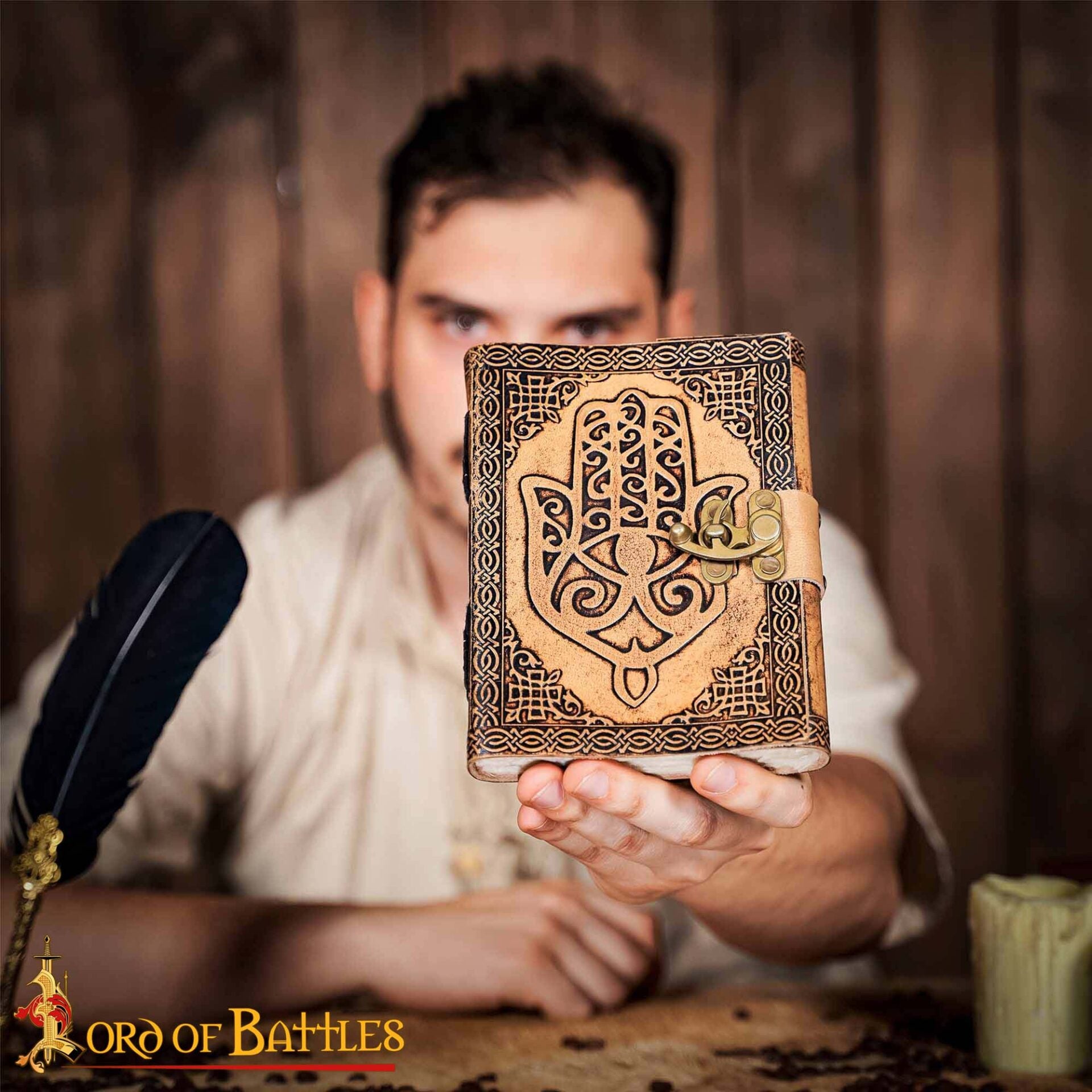 Imagen única de: Diario Medieval de Piel Auténtica Hecho a Mano