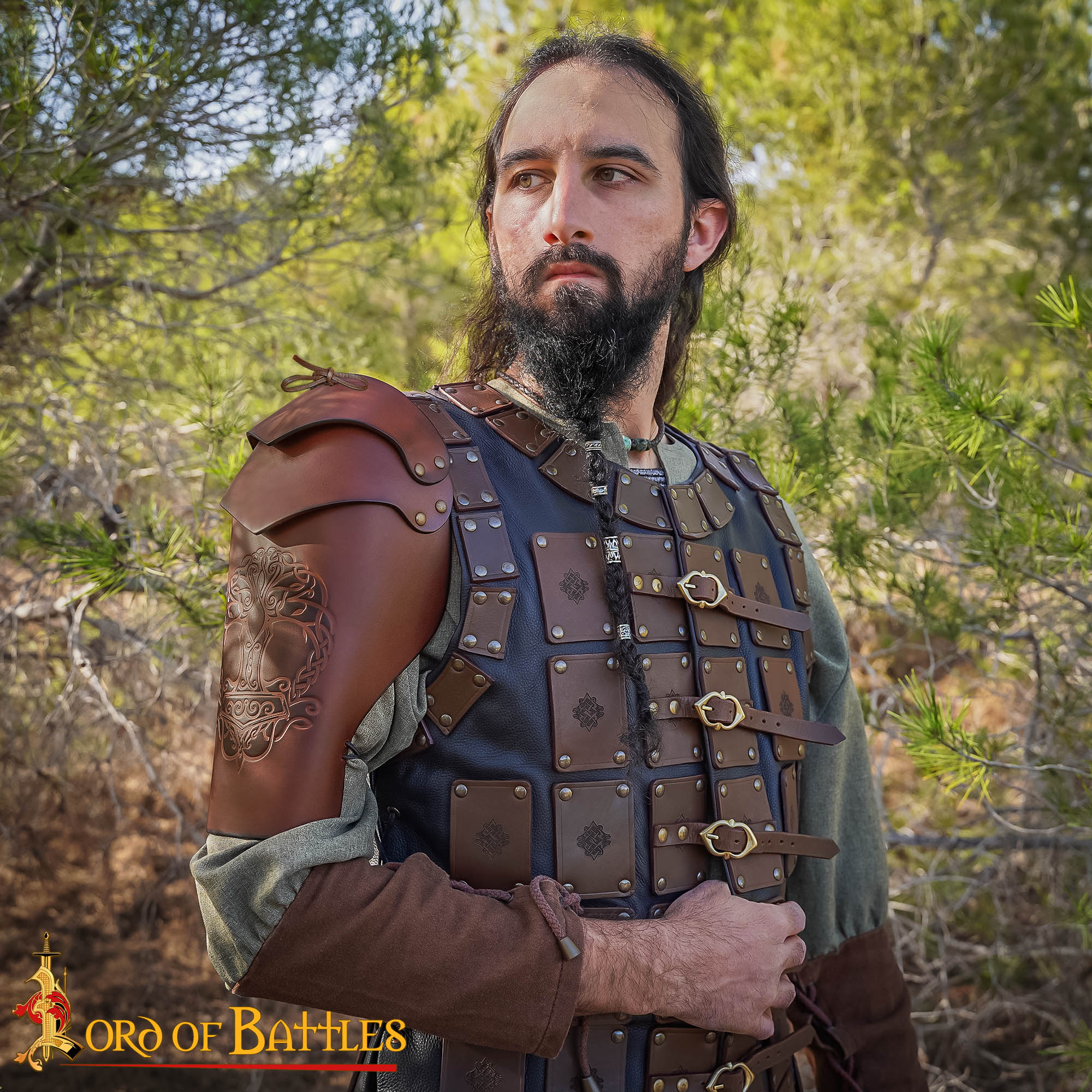 Hombreras de Cuero Genuino Árbol de la Vida Artesanales