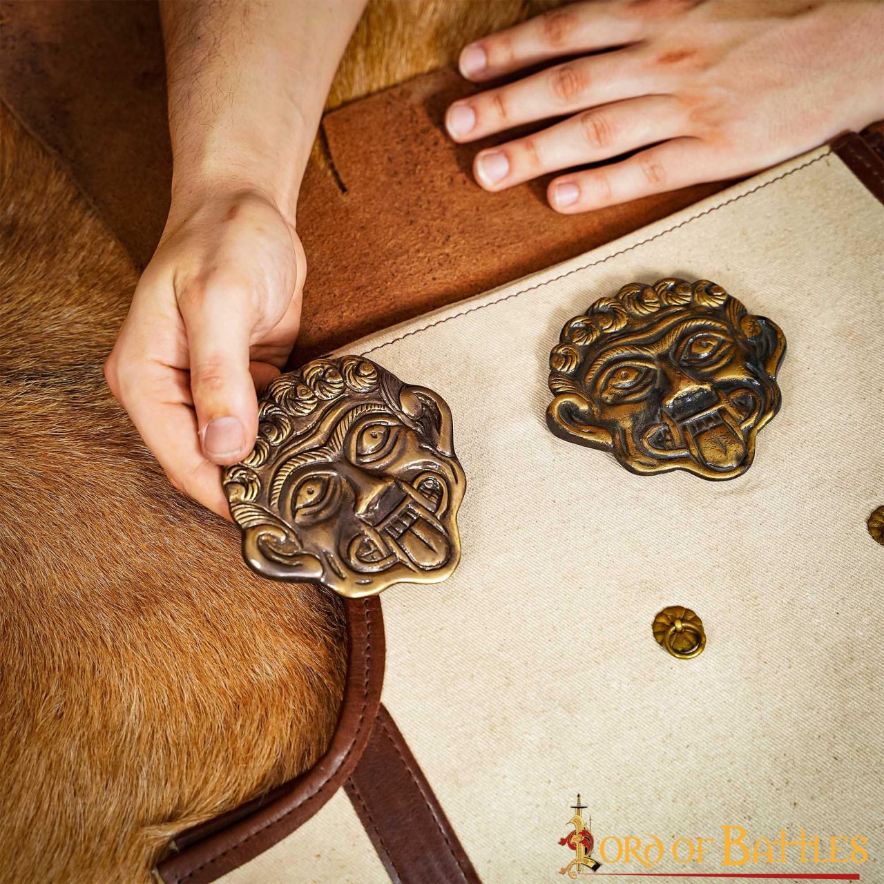 Gorgona Medusa Latón Antiguo Decoración - Imagen 1