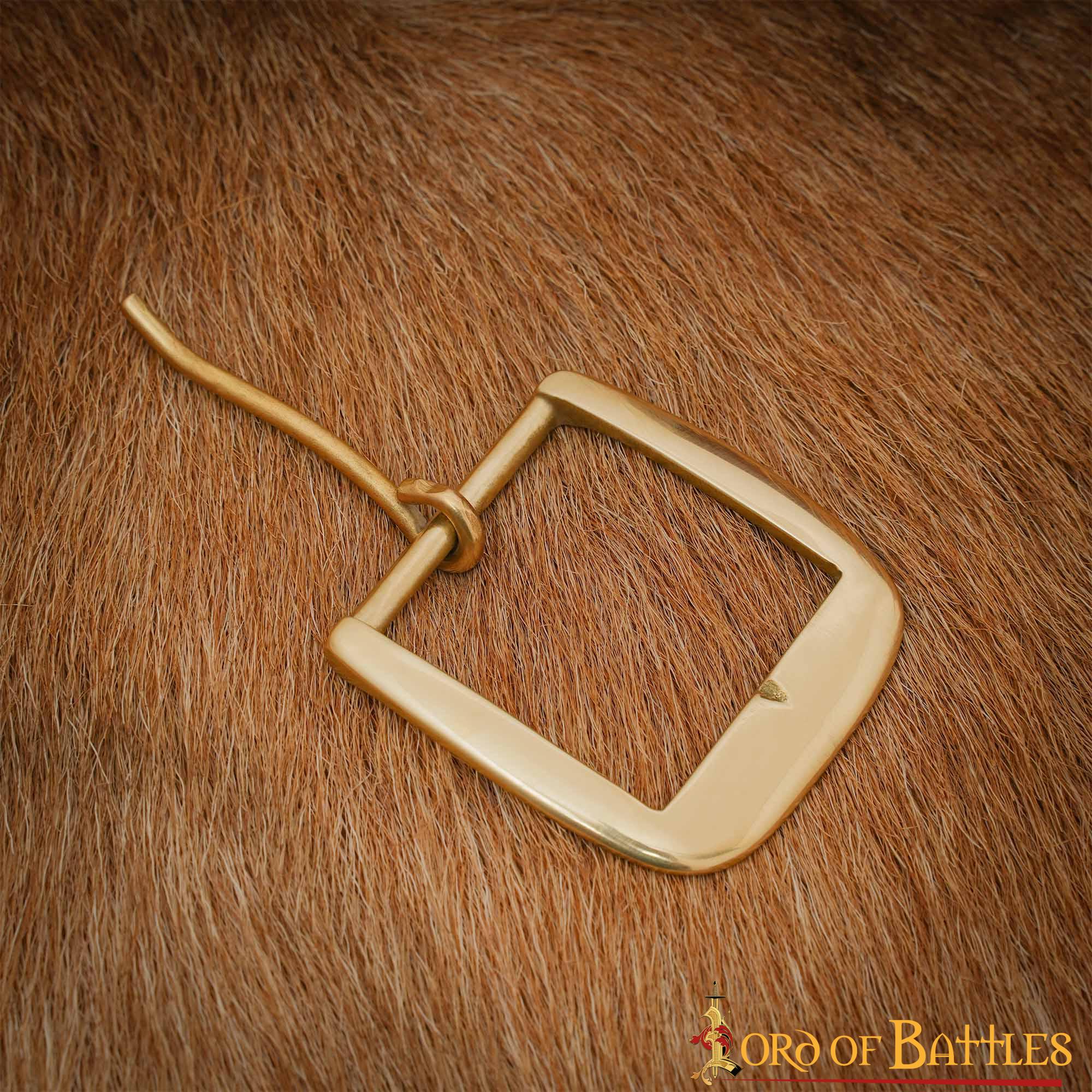 Imagen única de: Hebilla Medieval de Latón para Cinturón - Marco Ancho para Marroquinería Histórica