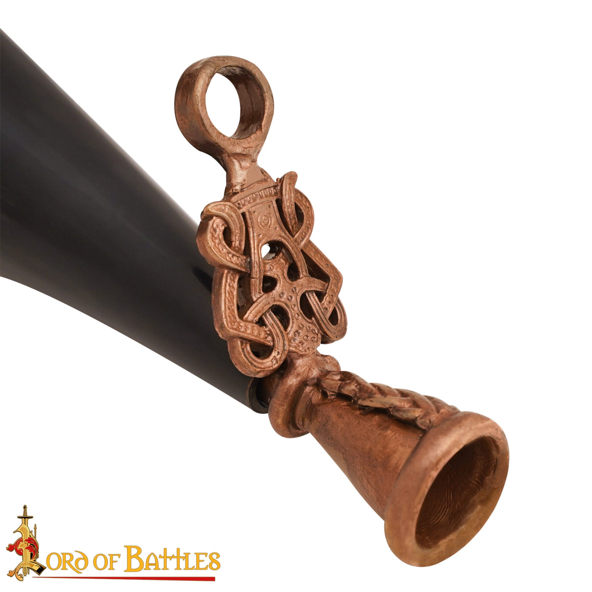 Imagen única de: Cuerno de Soplar Vikingo / Gjallarhorn con Boquilla de Bronce Fundido a la Cera Perdida