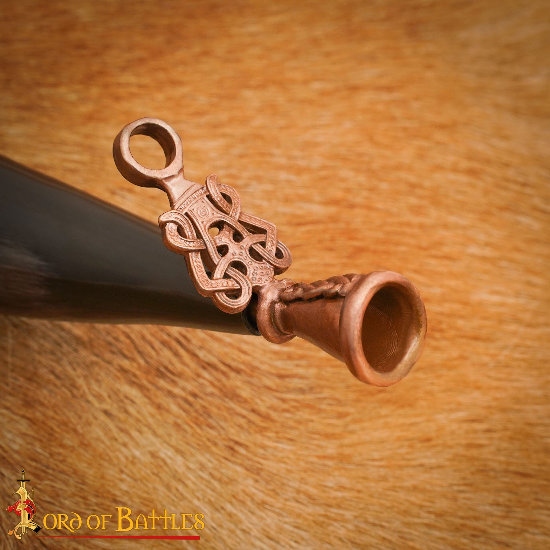 Imagen única de: Cuerno de Soplar Vikingo / Gjallarhorn con Boquilla de Bronce Fundido a la Cera Perdida