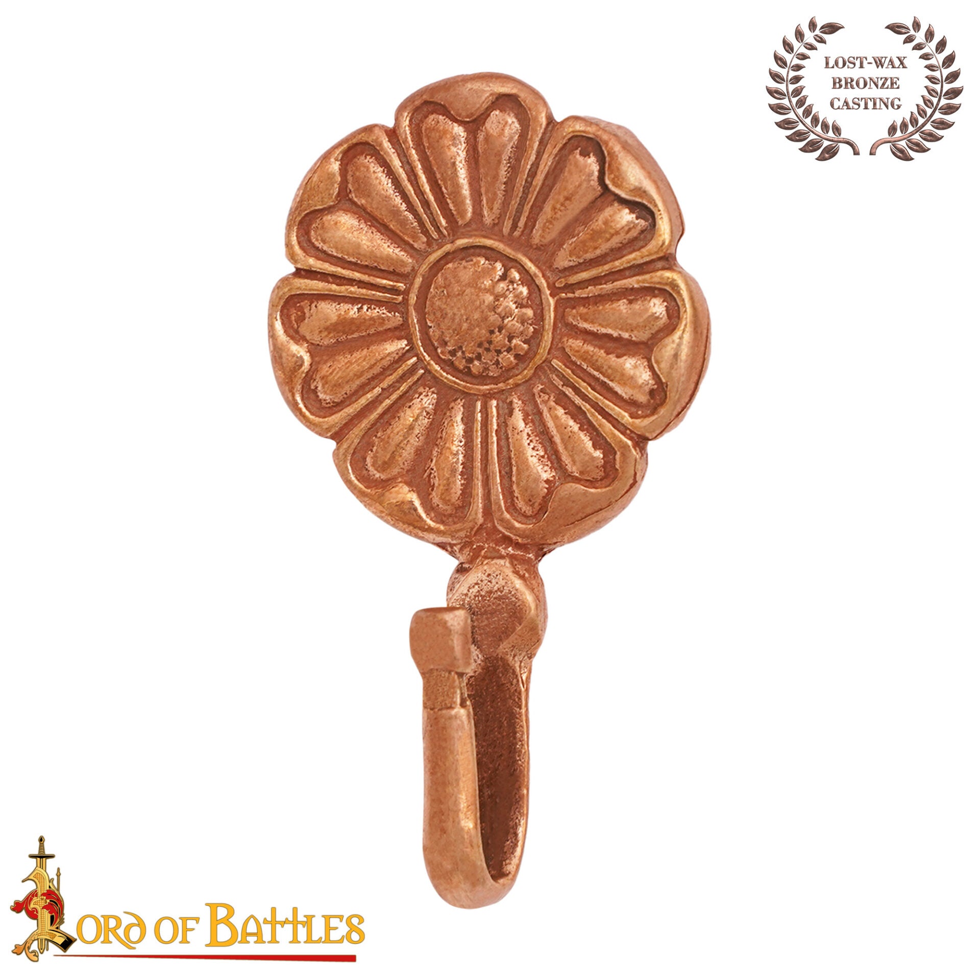 Imagen única de: Gancho Floral Medieval de Bronce Fundido a la Cera Perdida
