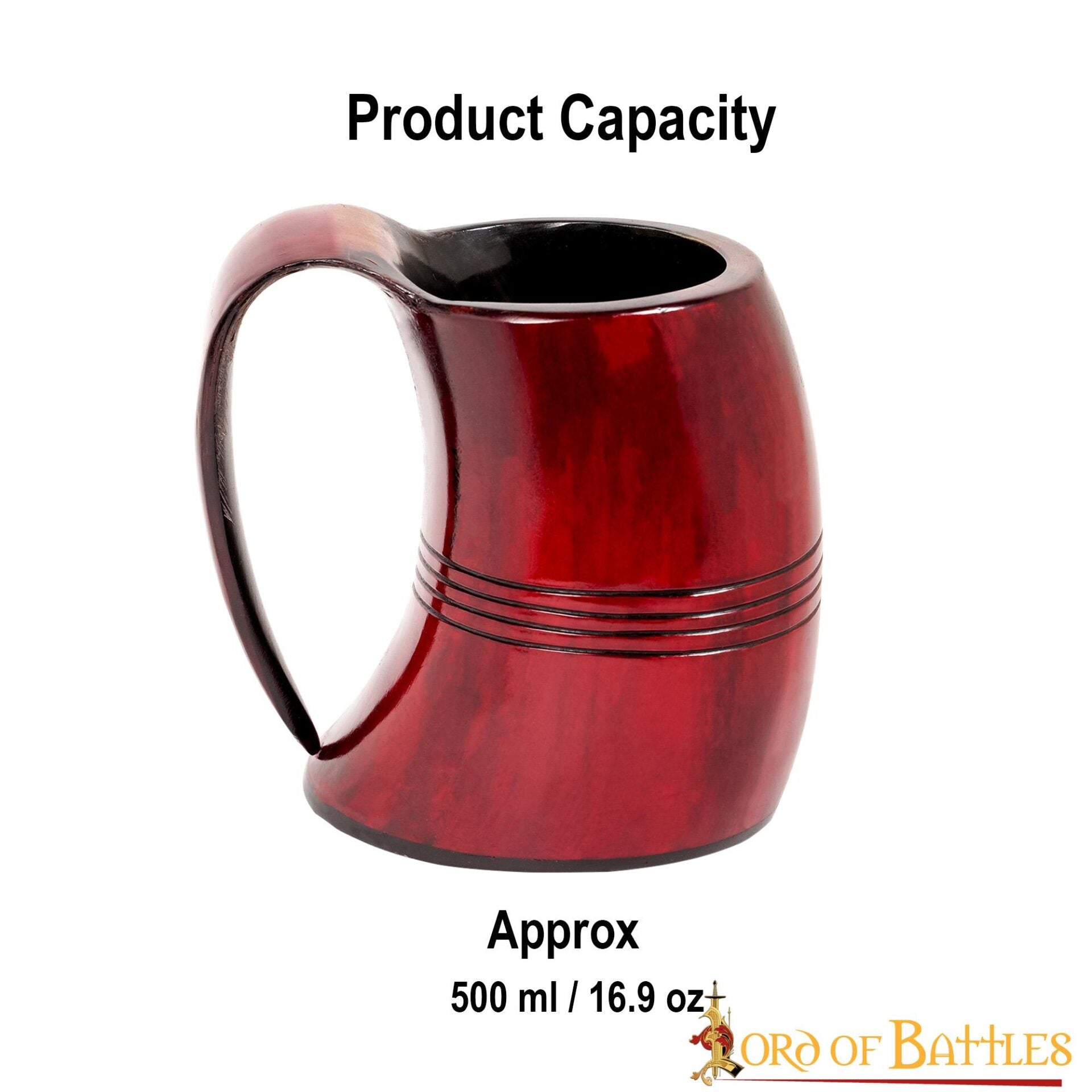 Imagen única de: Taza de Cerveza Vikinga de Cuerno de Buey Auténtica Hecha a Mano