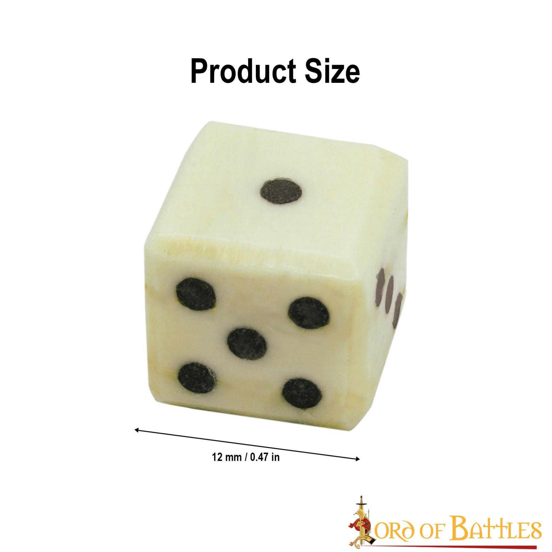 Imagen única de: Dados Medievales de Hueso - Juego Artesanal de 6 (hueso de Buey, 1,2 Cm)