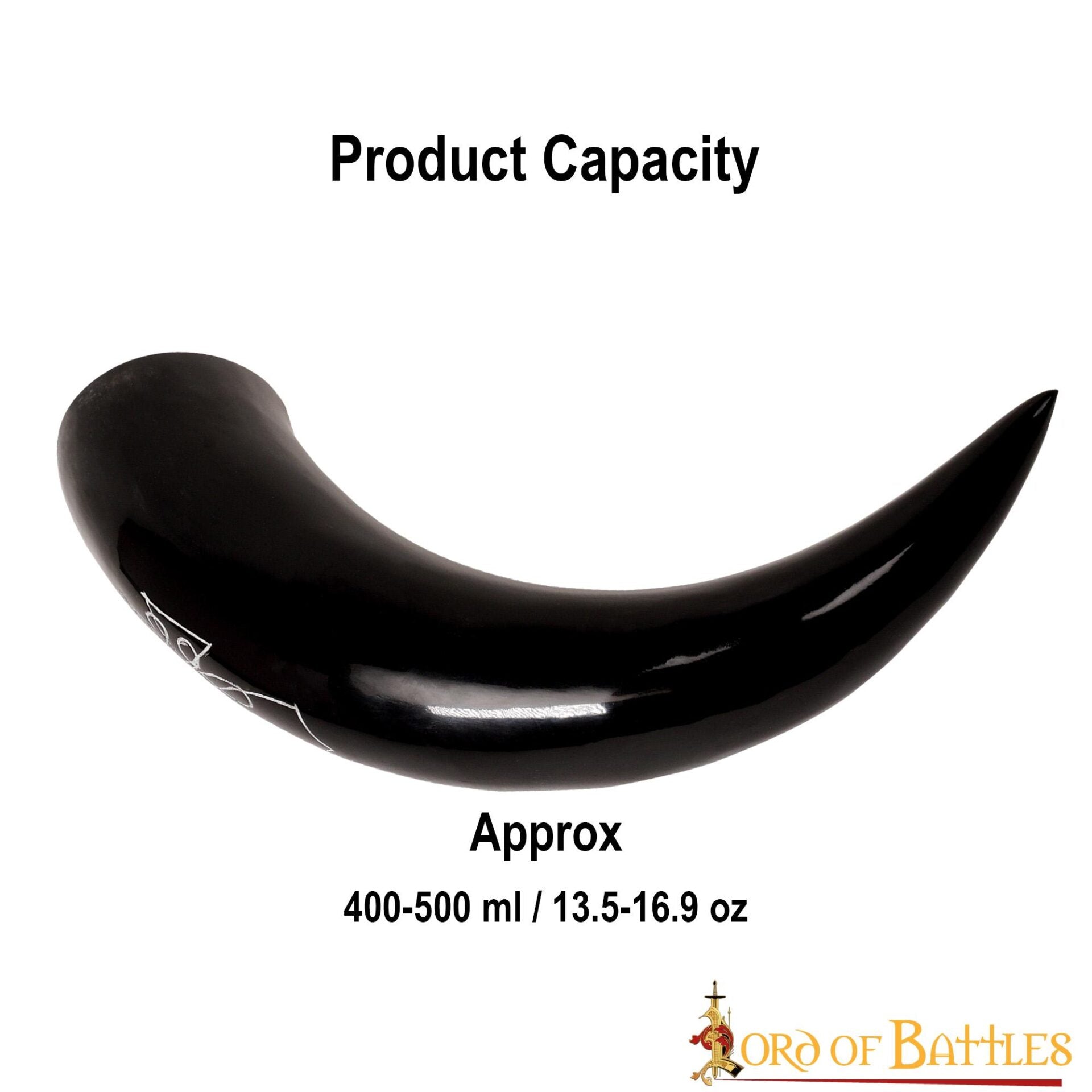 Imagen única de: Viking Drinking Horn 400 - 500 Ml Cuerno de Buey Auténtico Hecho a Mano
