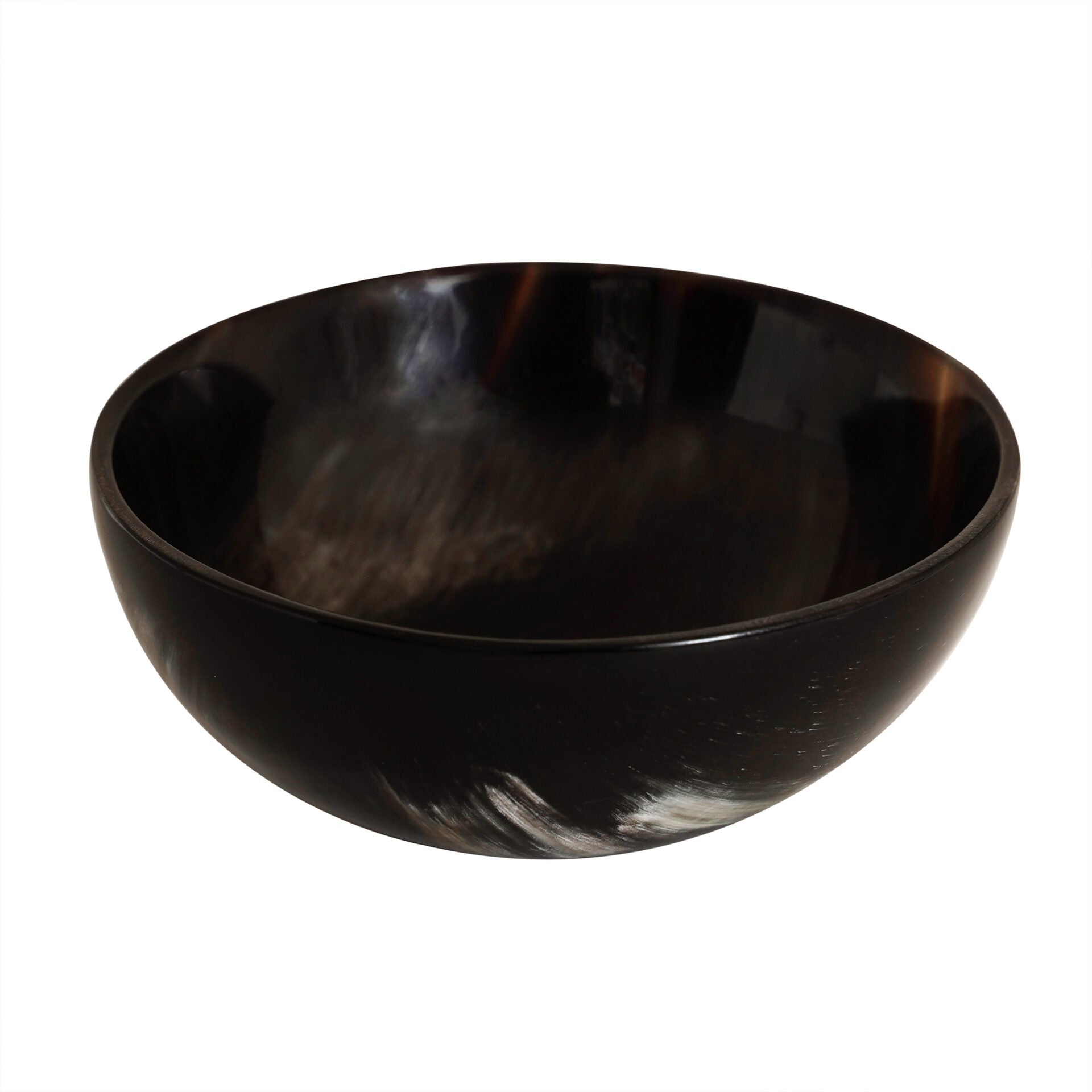 Imagen única de: Cuenco de Cuerno de Buey Auténtico Hecho a Mano - Plato Vikingo Pulido para Servir