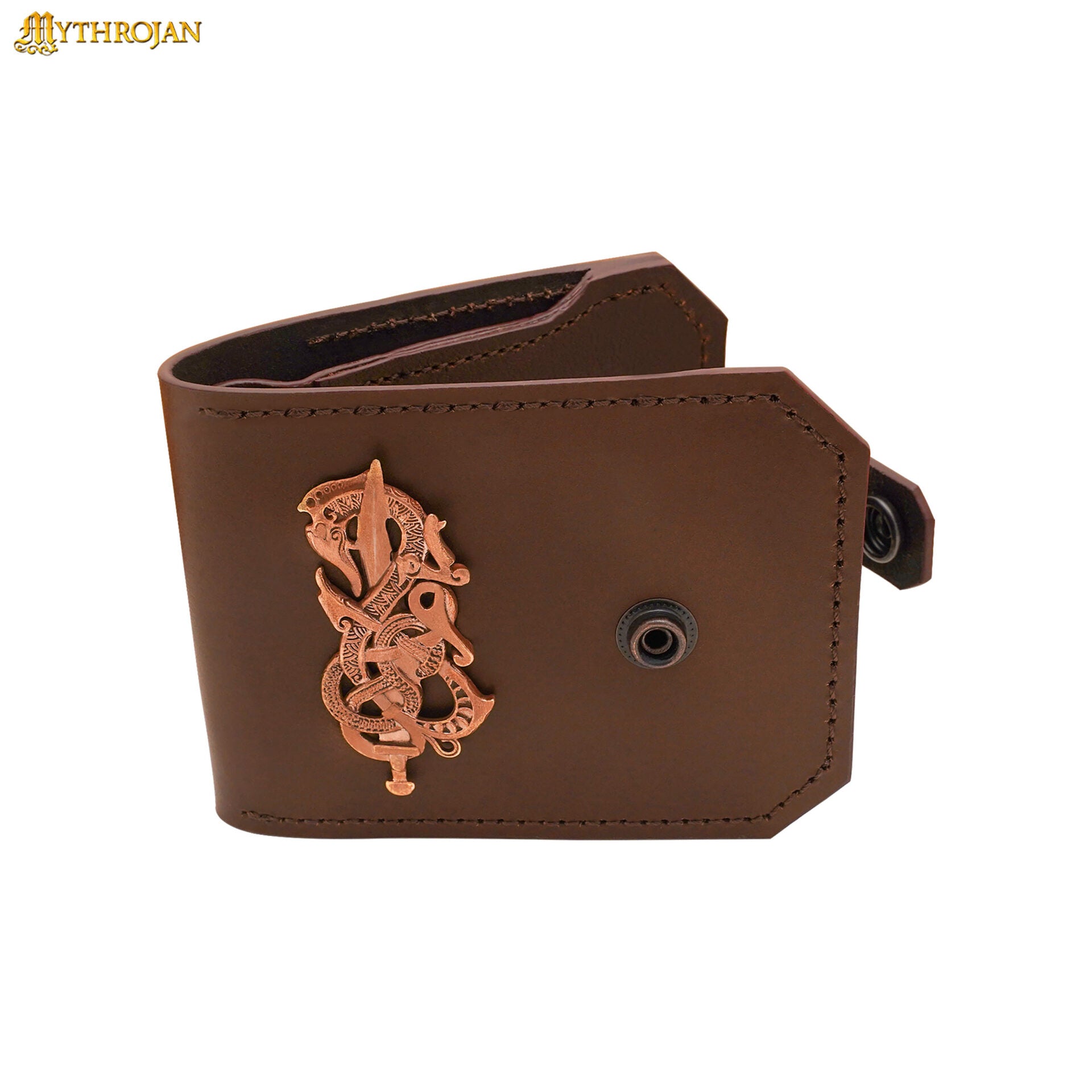 Imagen única de: Cartera de Piel Auténtica con Decoración de Bronce Fundido a la Cera Perdida