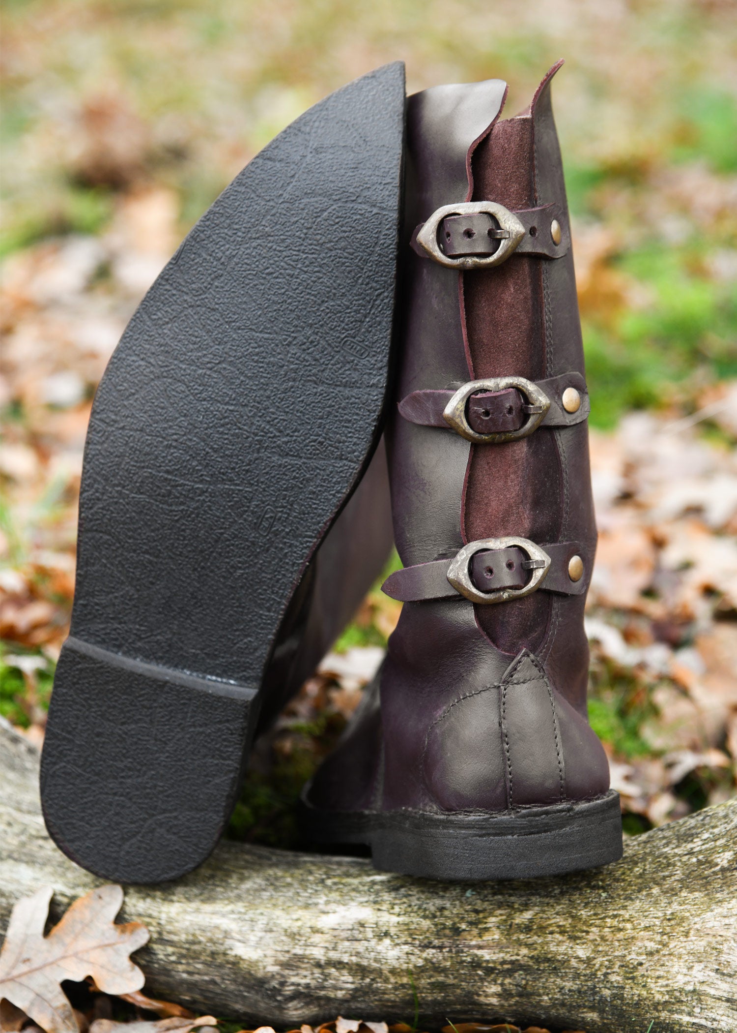 Imagen única de: Botas De Pico Con Tres Hebillas, Marrón Oscuro.