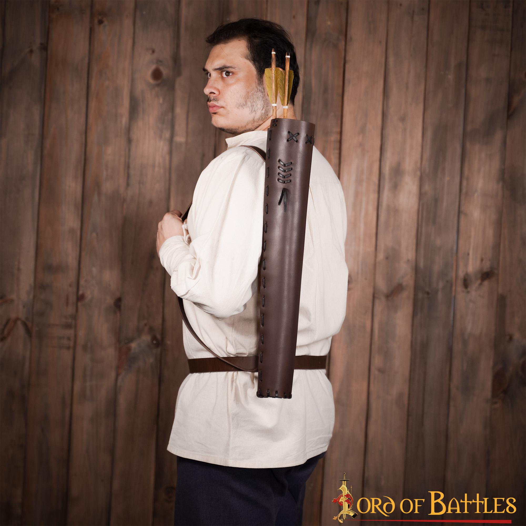 Imagen única de: Carcaj Clásico Medieval de Cuero Fantasía Auténtica Marroquinería