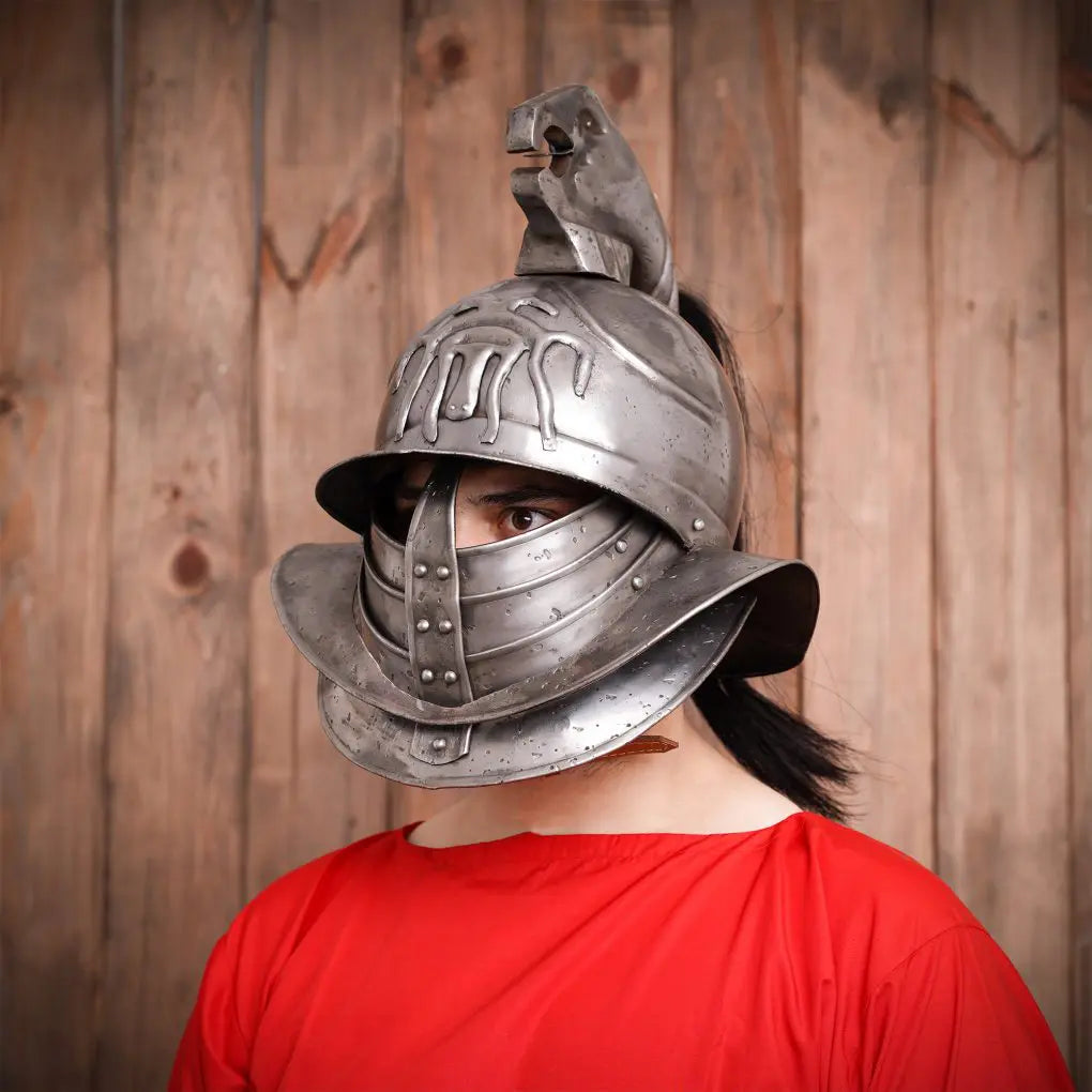 Casco Gladiador Romano con Penacho Artesanal