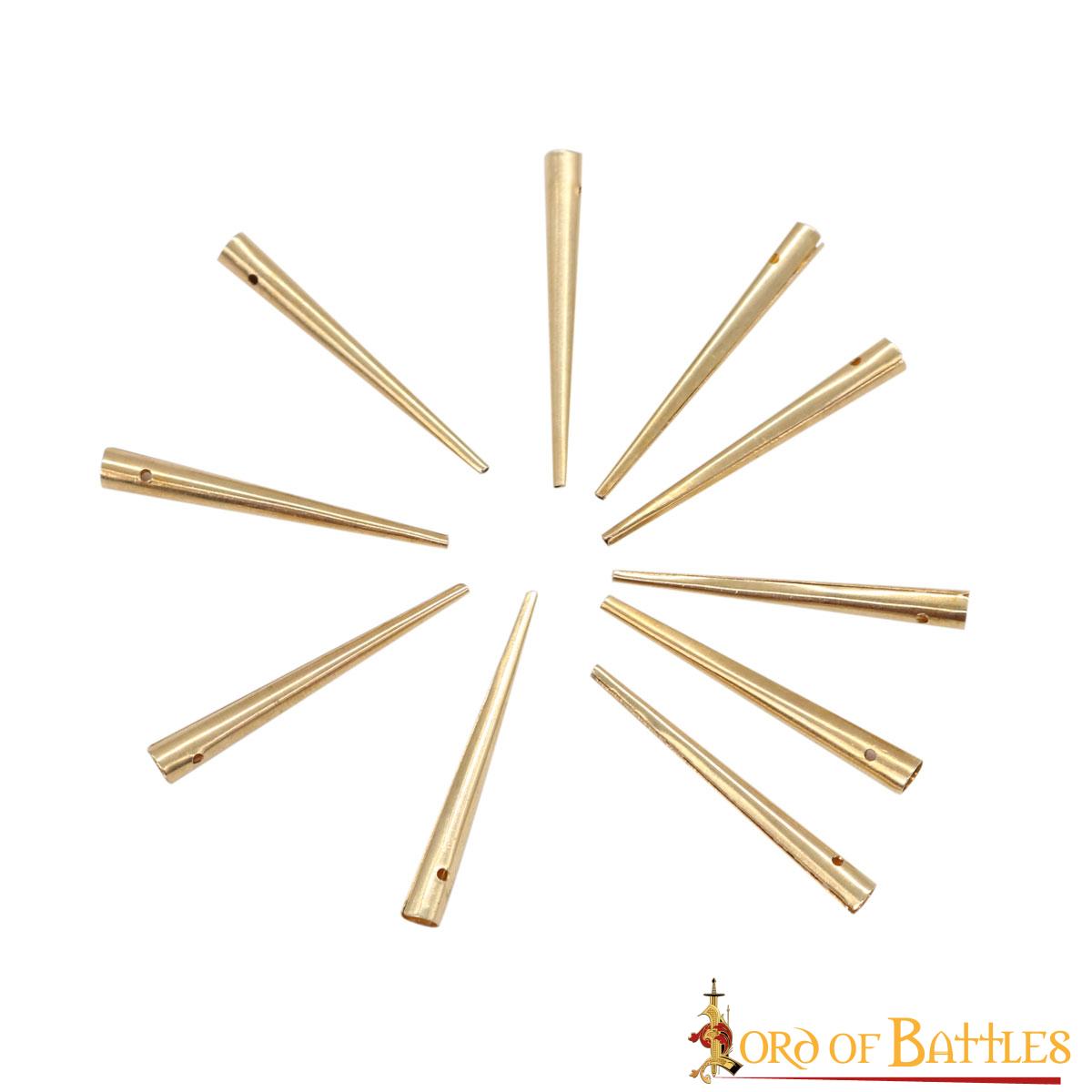 Imagen única de: Aiglets Medievales de Latón - Juego de 10 Puntas de Cordón Resistentes (3,6 Cm)