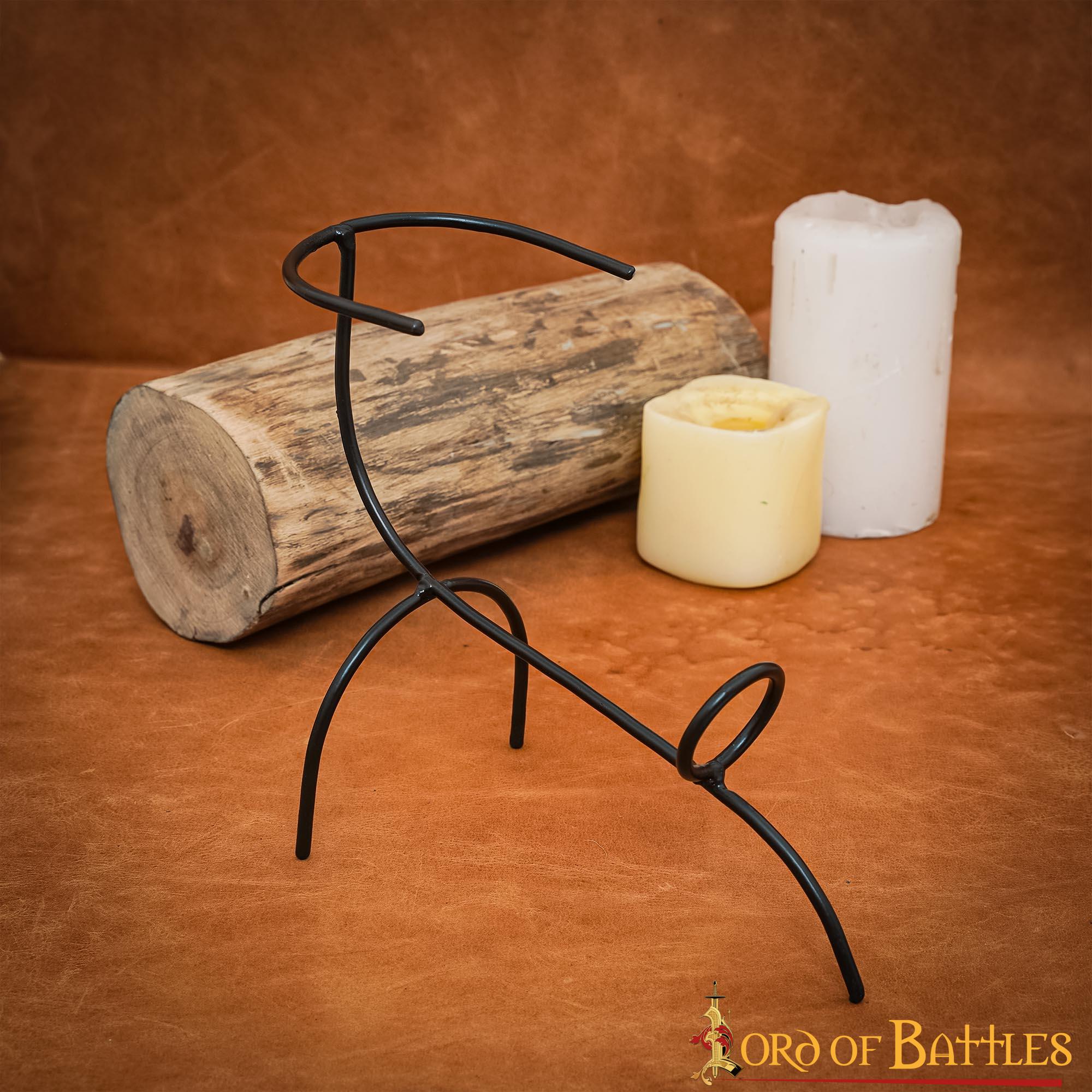 Soporte de Hierro Forjado a Mano para Cuernos Curvados Vikingos y Medievales - Accesorio Rústico para Mesa y Banquete - Imagen 7
