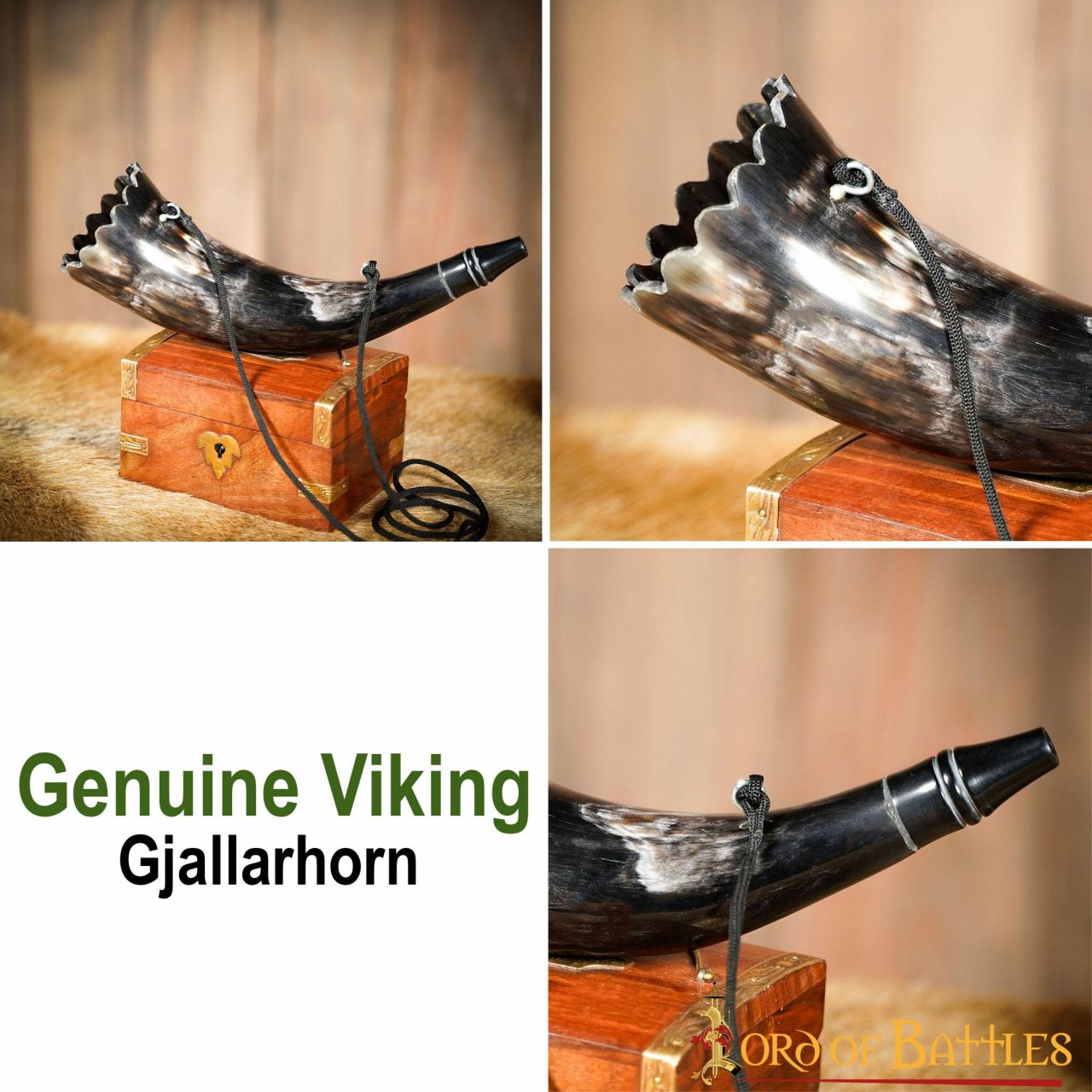 Imagen única de: Cuerno Soplador Vikingo Hecho a Mano - Cuerno de Buey Pulido para Caza y Señales con Cuerda de Transporte