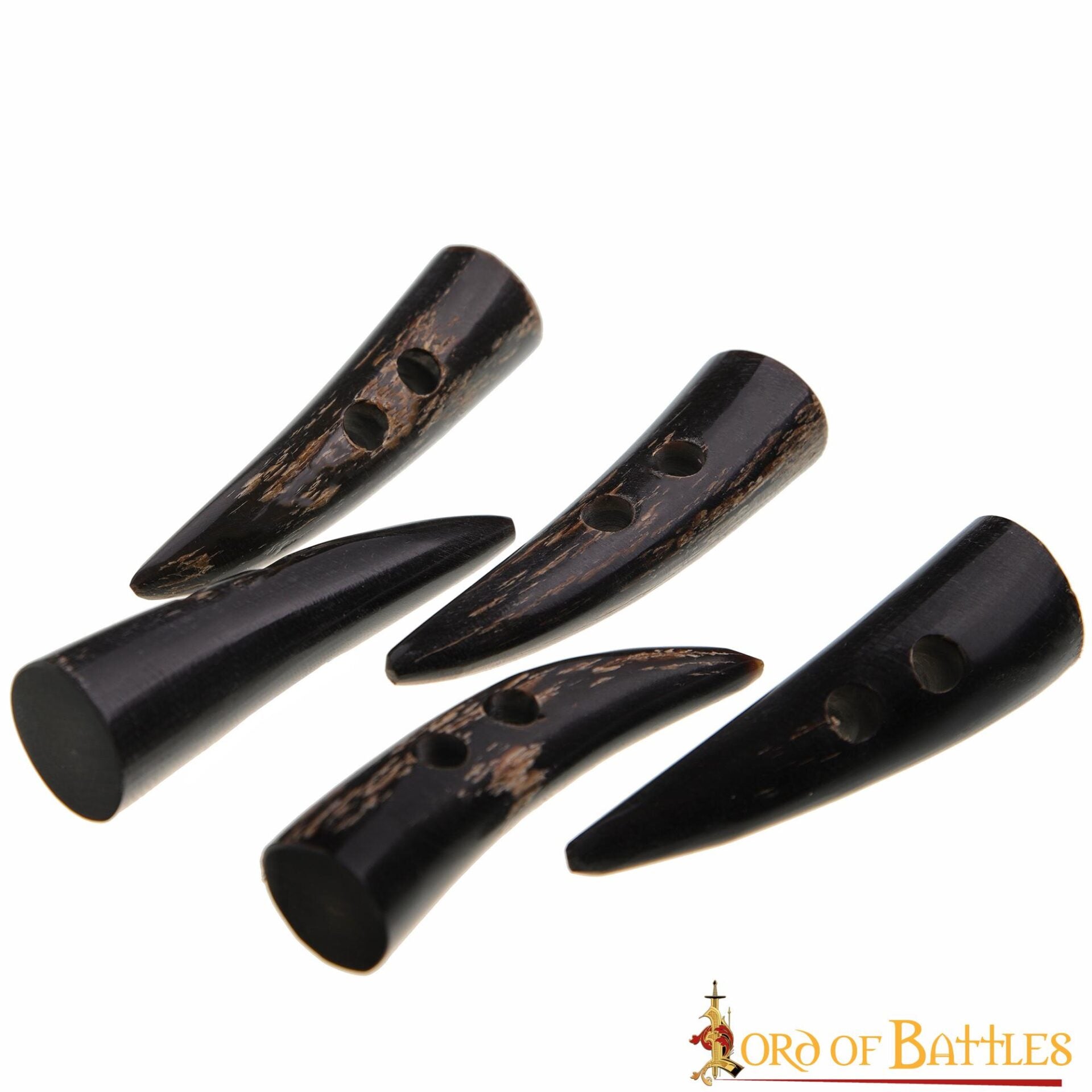 Imagen única de: Toggles Medievales Vikingos de Cuerno de Buey - Juego de 5 Cierres Artesanales de Cuerno Natural
