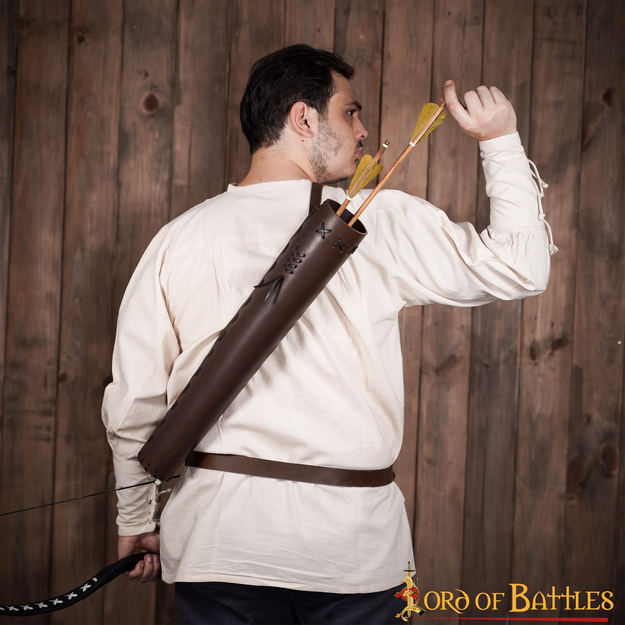 Imagen única de: Carcaj Clásico Medieval de Cuero Fantasía Auténtica Marroquinería
