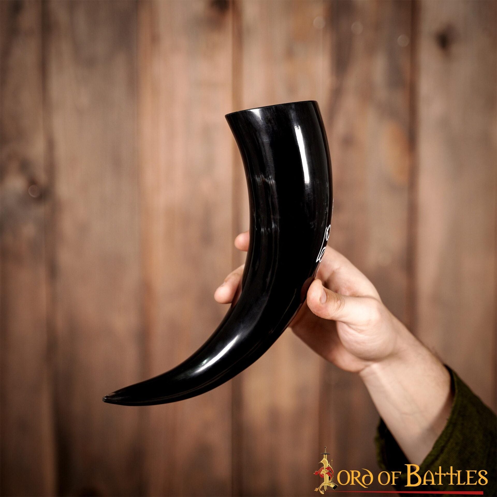 Imagen única de: Viking Drinking Horn 400 - 500 Ml Cuerno de Buey Auténtico Hecho a Mano