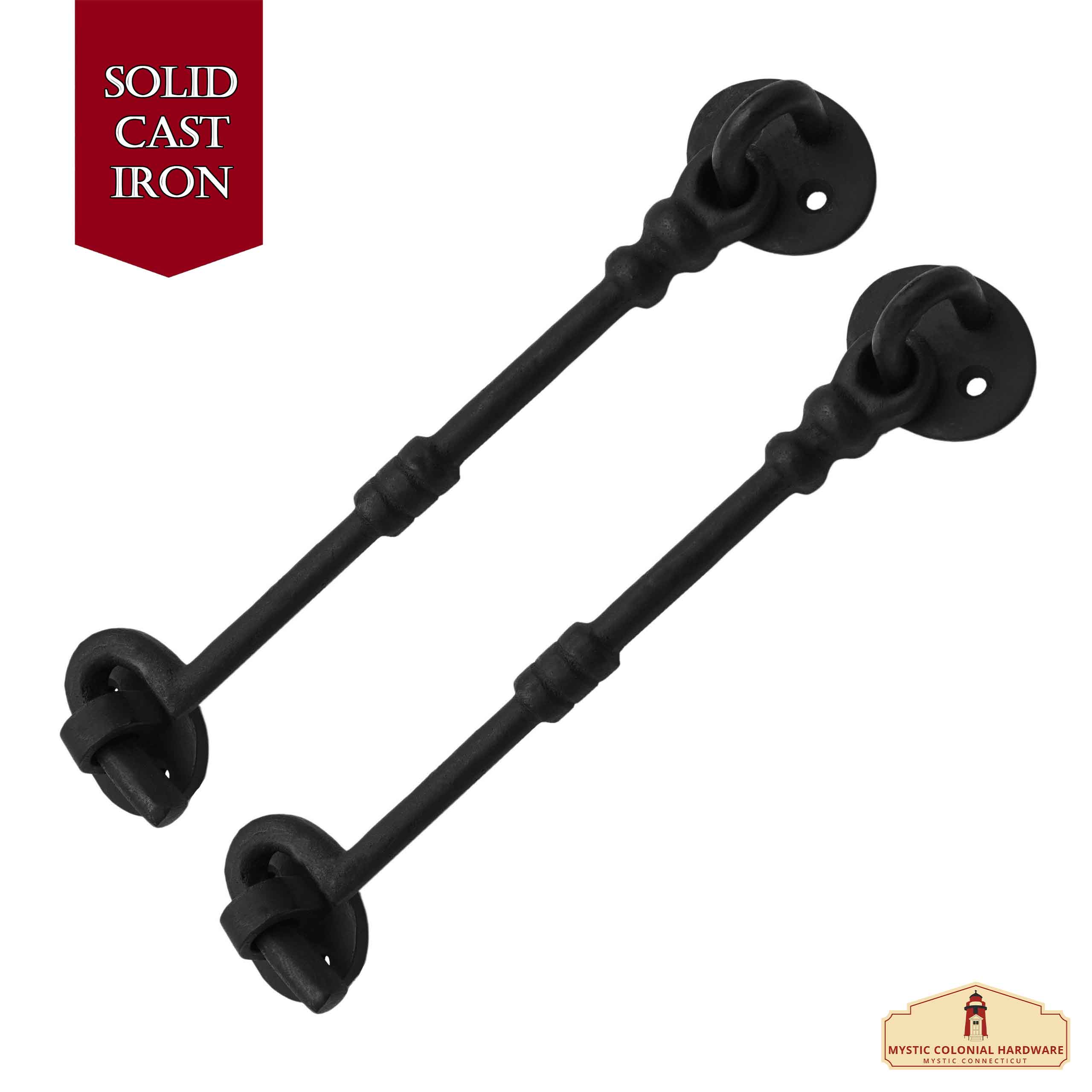 Imagen única de: Hierro Forjado Negro Cabina Gancho Ojo 7.5" Largo Grande Decorativo Privacidad Gancho Pestillos para Armario Ventana Cocina Puertas Corredizas o de Granero : Paquete de 2